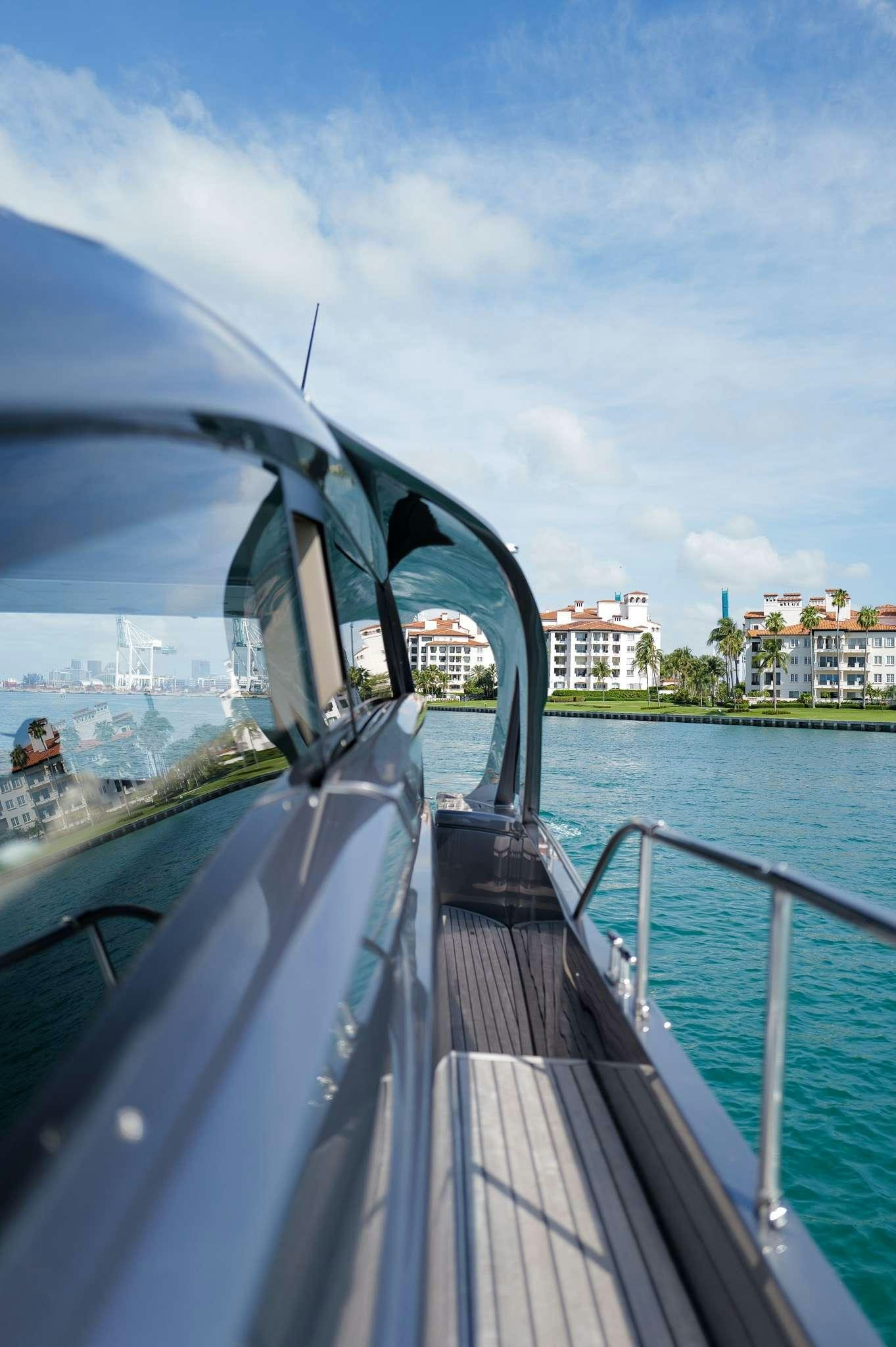 a bridge over water aboard AMICI Yacht for Charter
