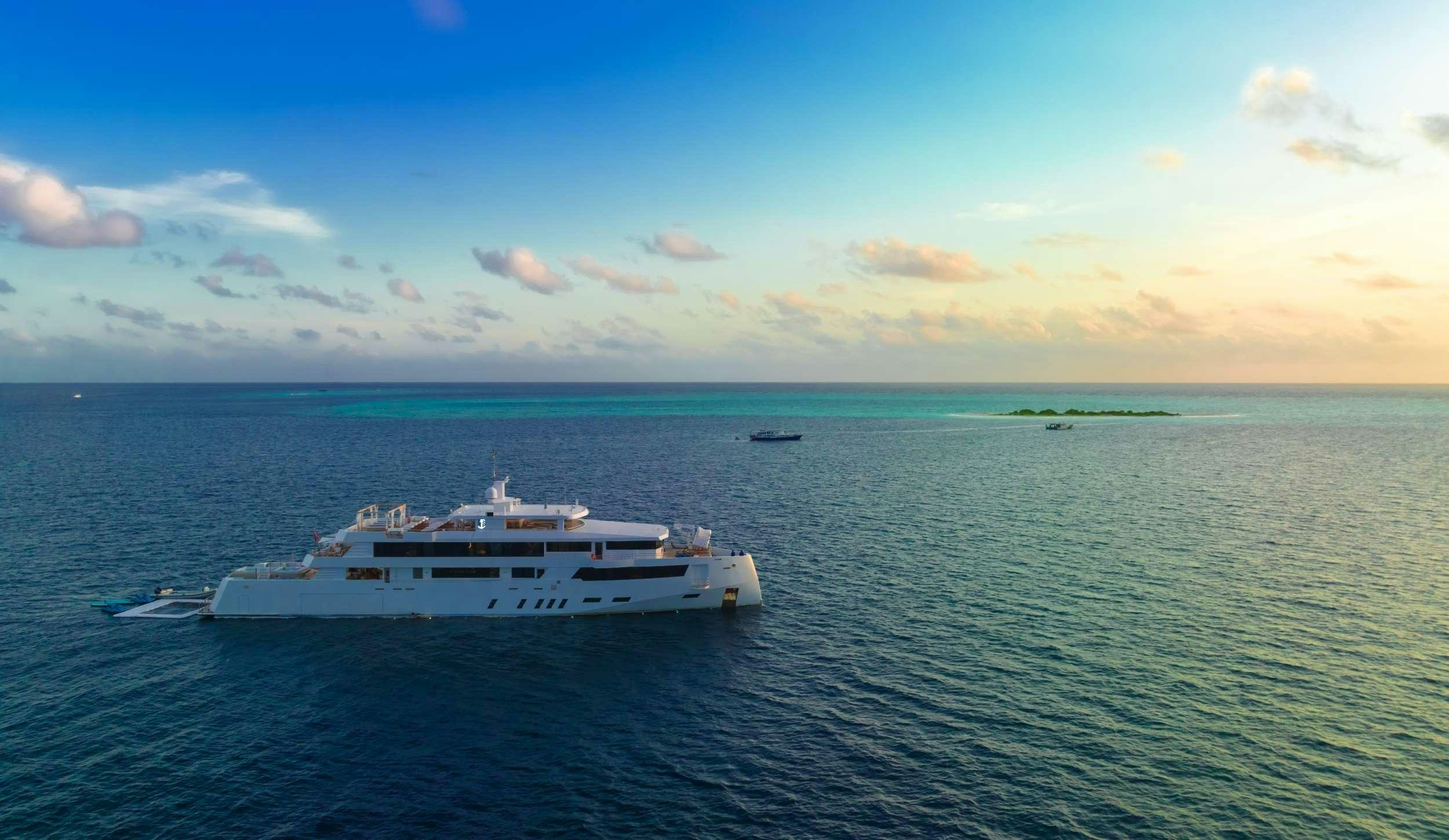 a boat in the water aboard WHITE PEARL Yacht for Charter