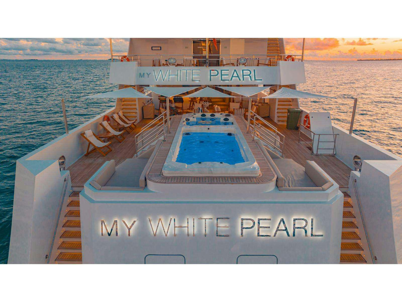 a boat on the water aboard WHITE PEARL Yacht for Charter