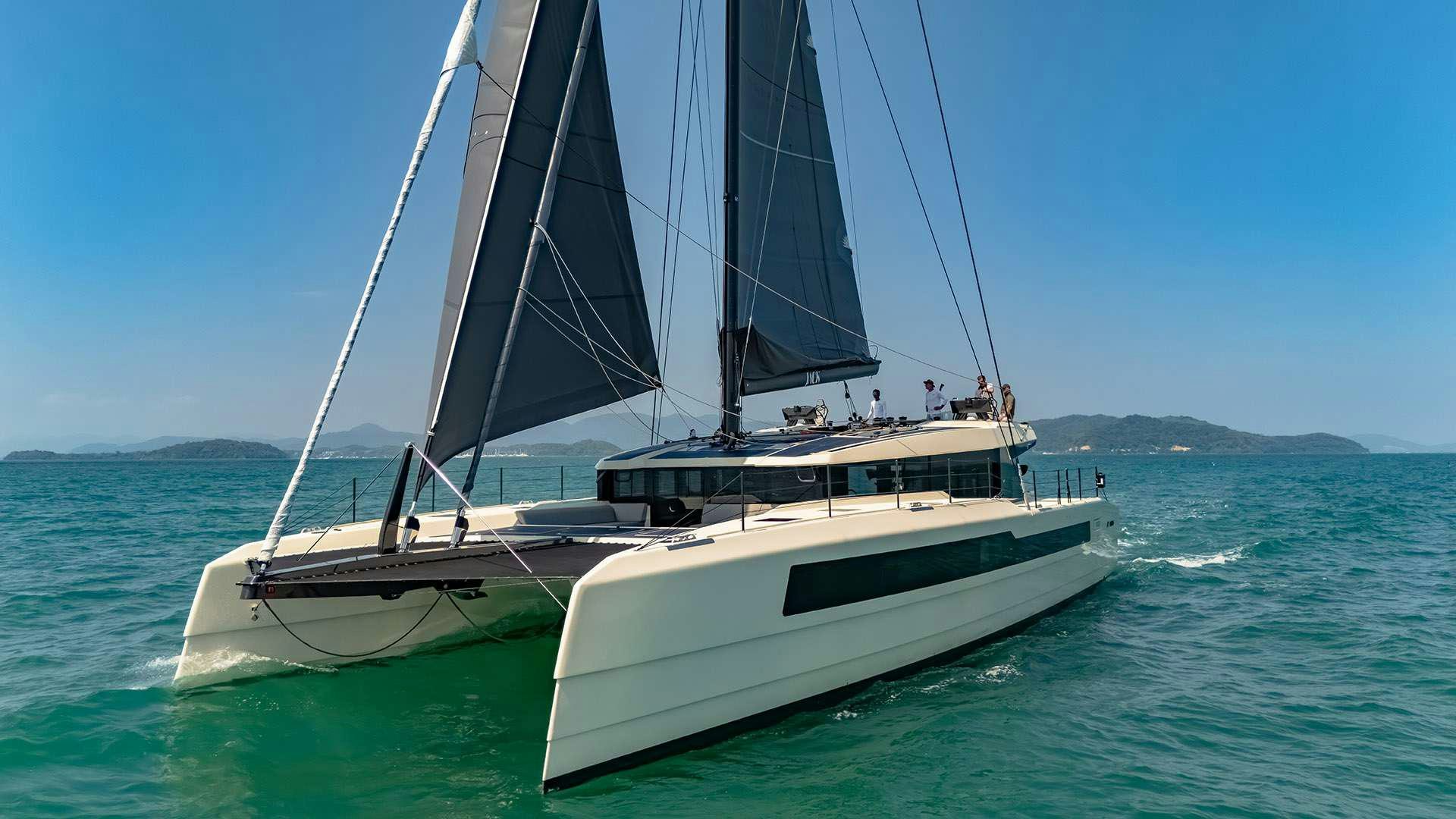 a boat in the water aboard JACK Yacht for Charter