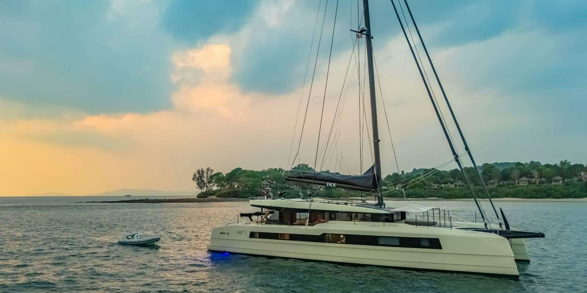 a sailboat on the water aboard JACK Yacht for Charter