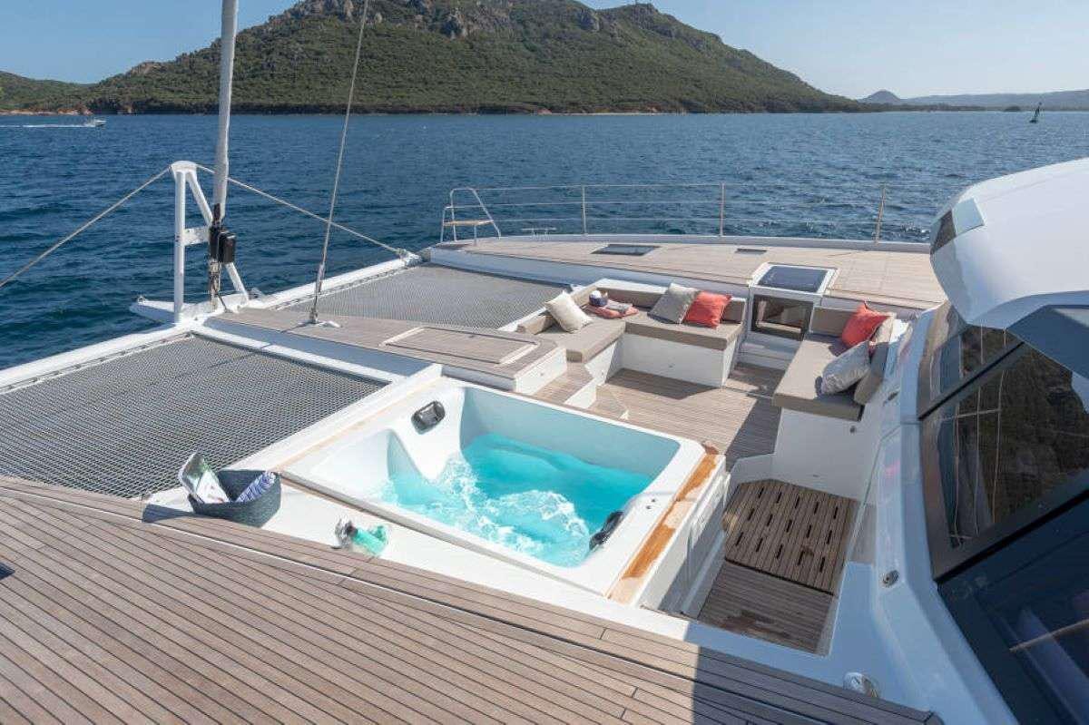 a boat on the water aboard THE BLUE DREAM Yacht for Charter