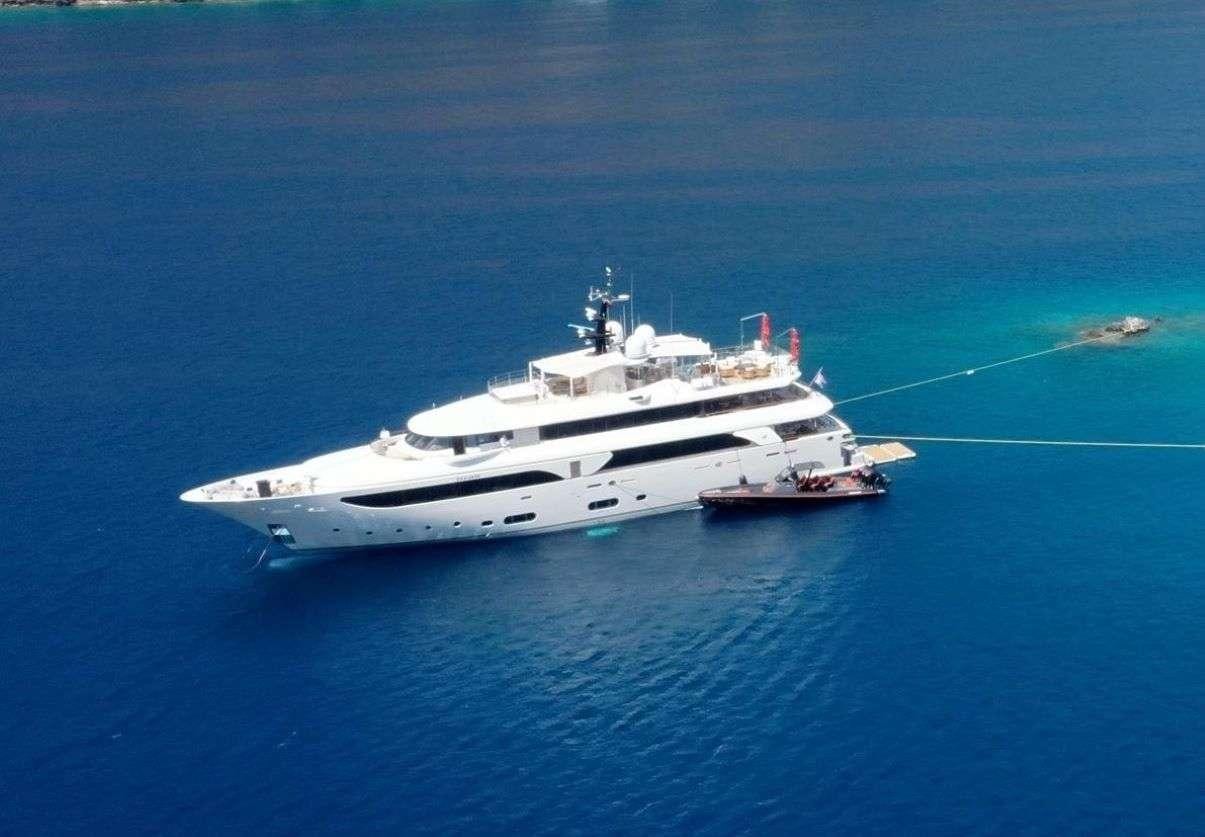 a white yacht in the water aboard POLARIS Yacht for Charter
