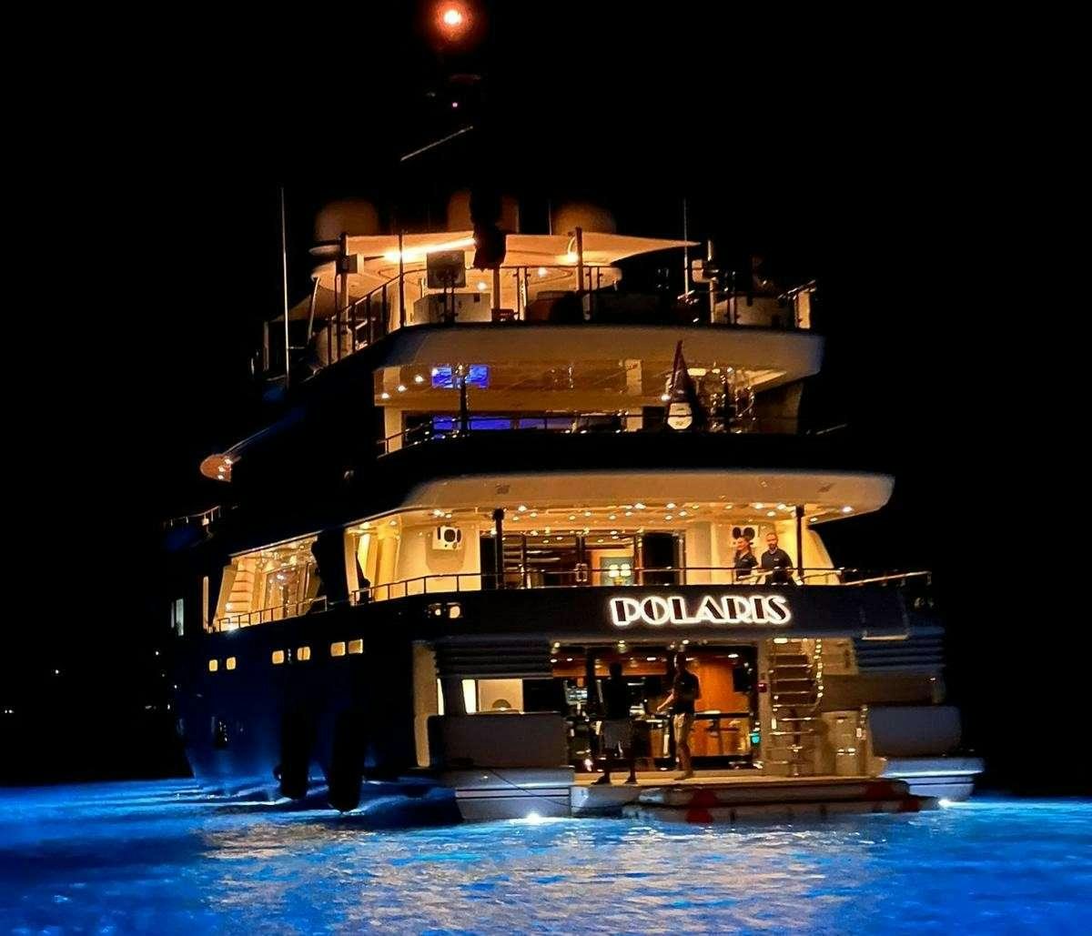 a boat on the water aboard POLARIS Yacht for Charter