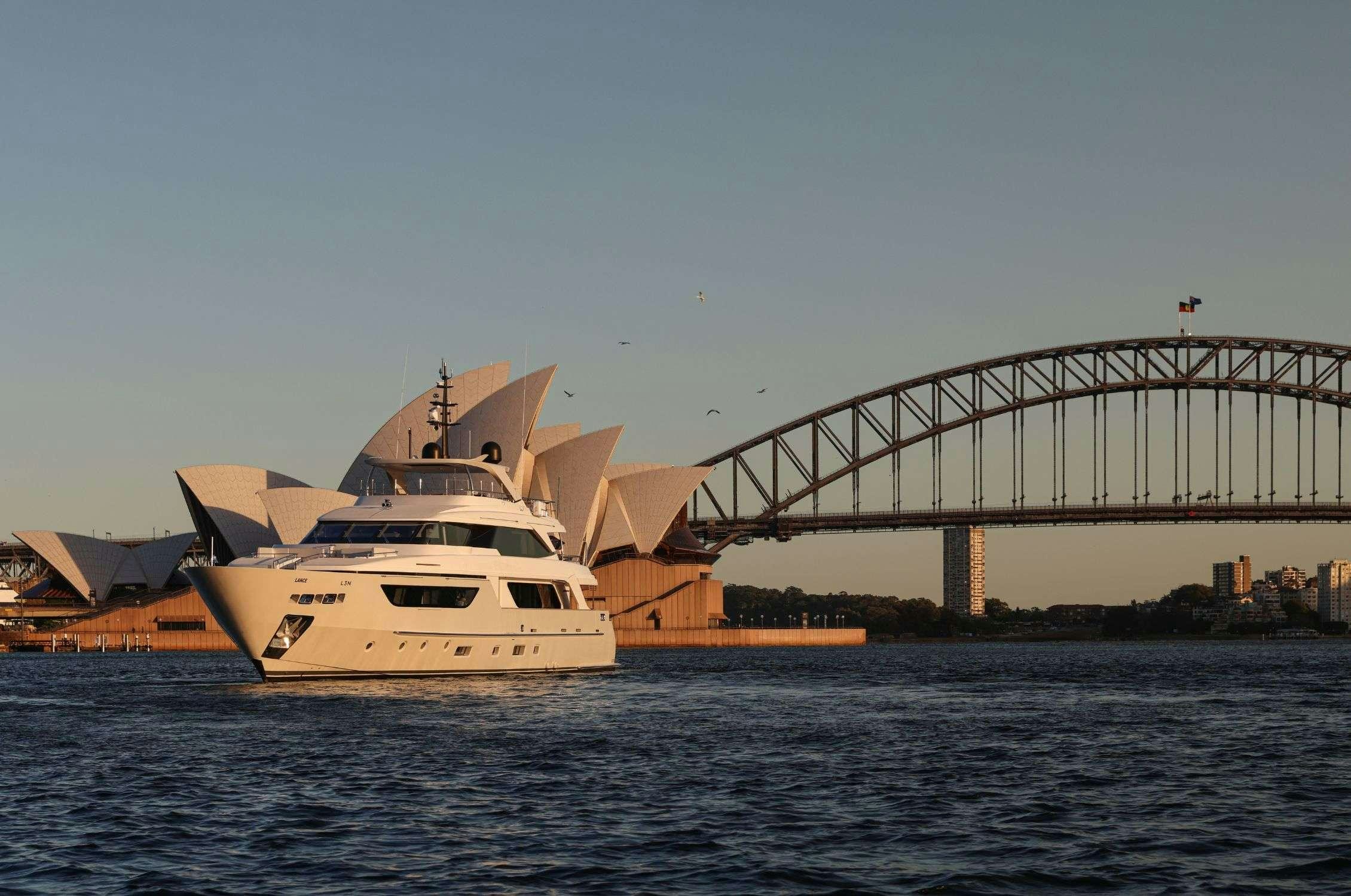 a boat in the water aboard LANCE Yacht for Charter