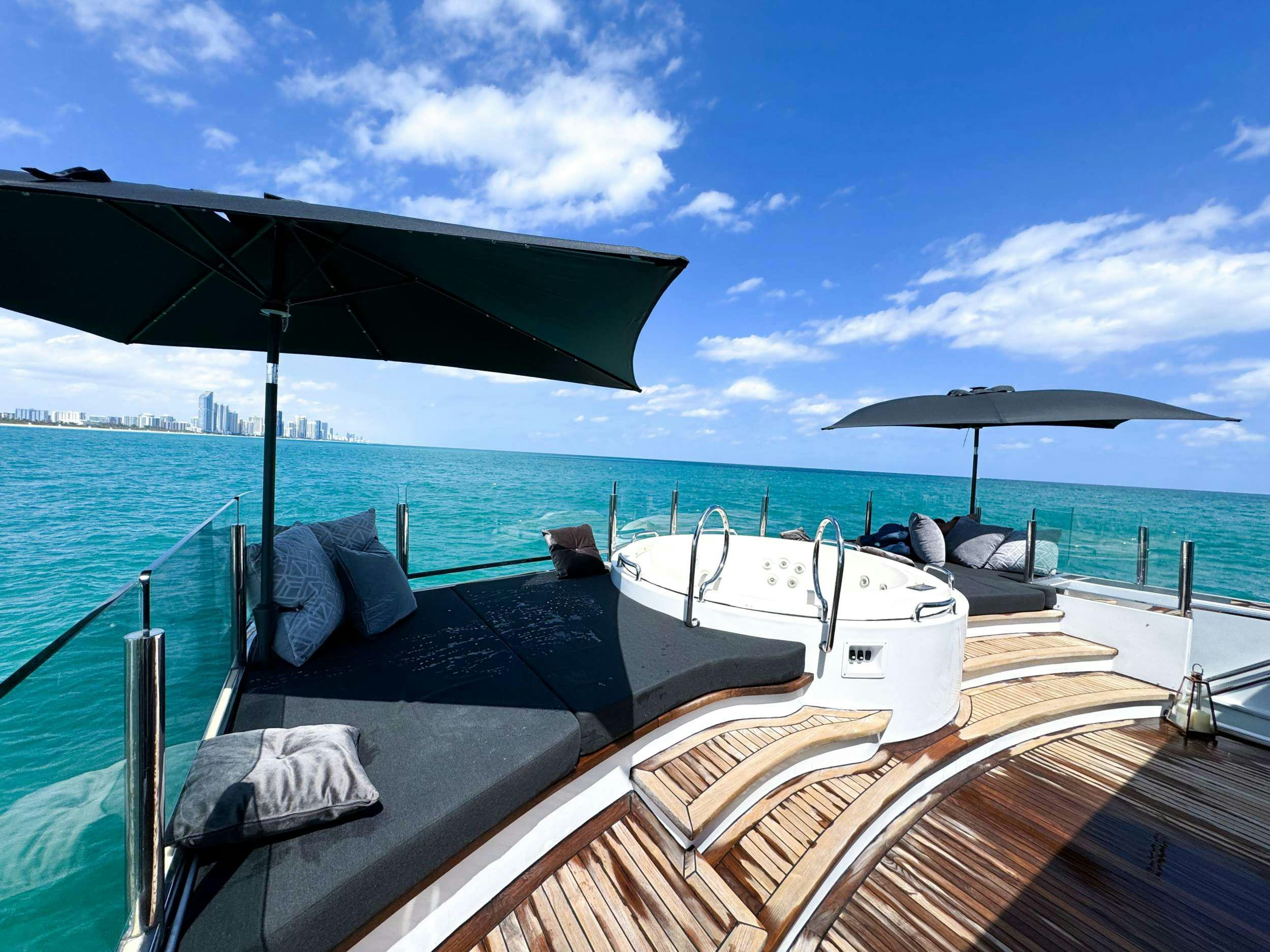 a boat on the water aboard PRIVILEGE Yacht for Charter