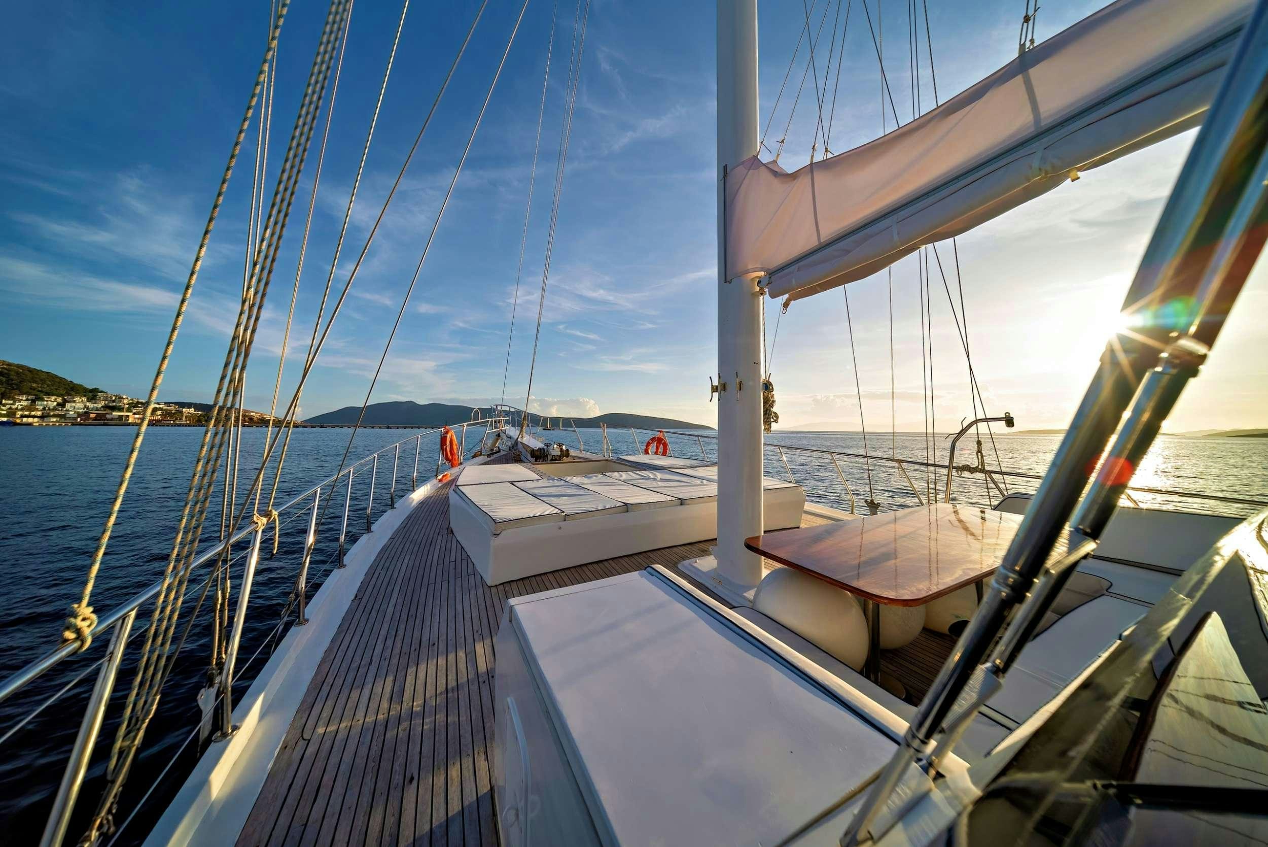 a boat on the water aboard S4 Yacht for Charter