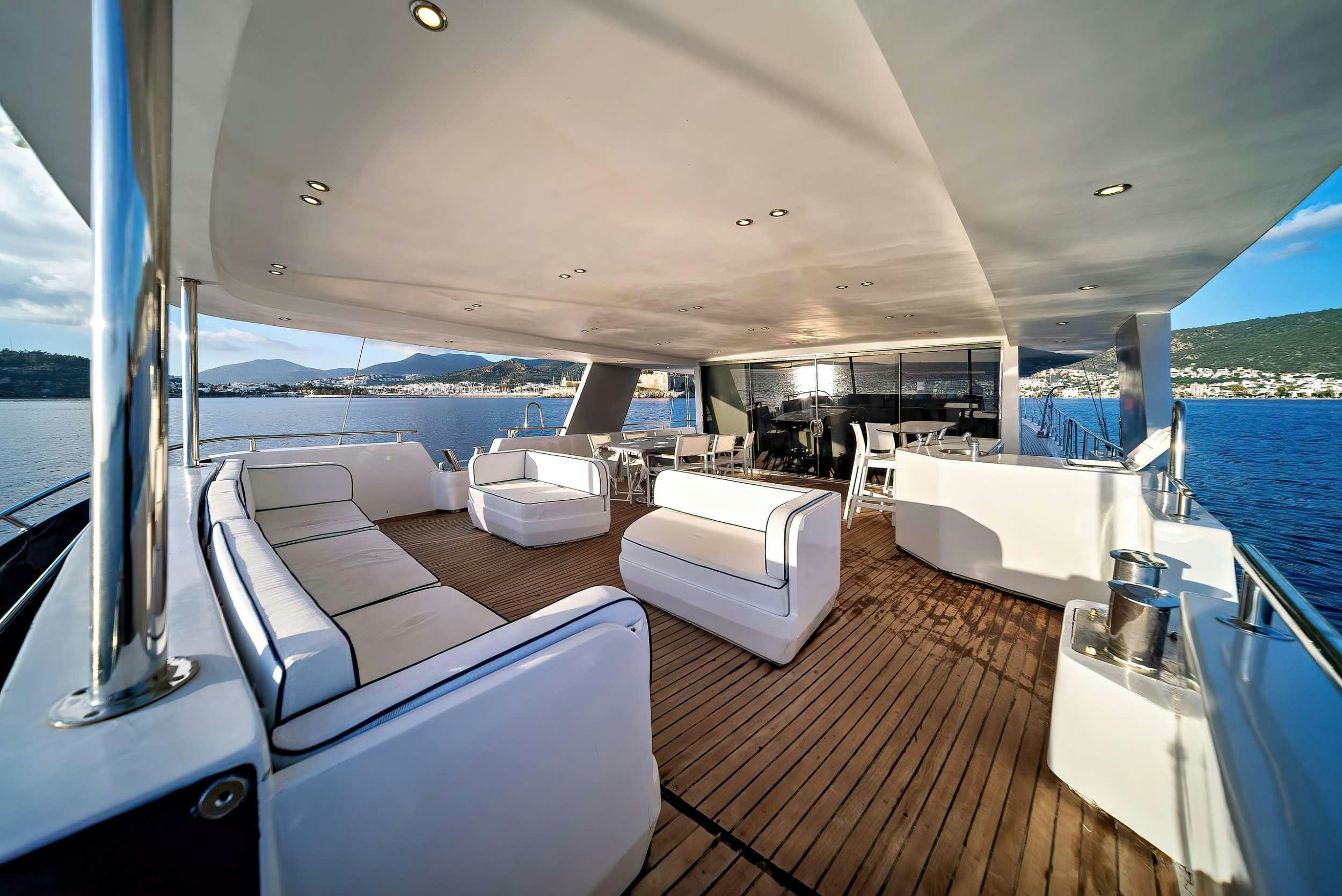 a boat on the water aboard S4 Yacht for Charter