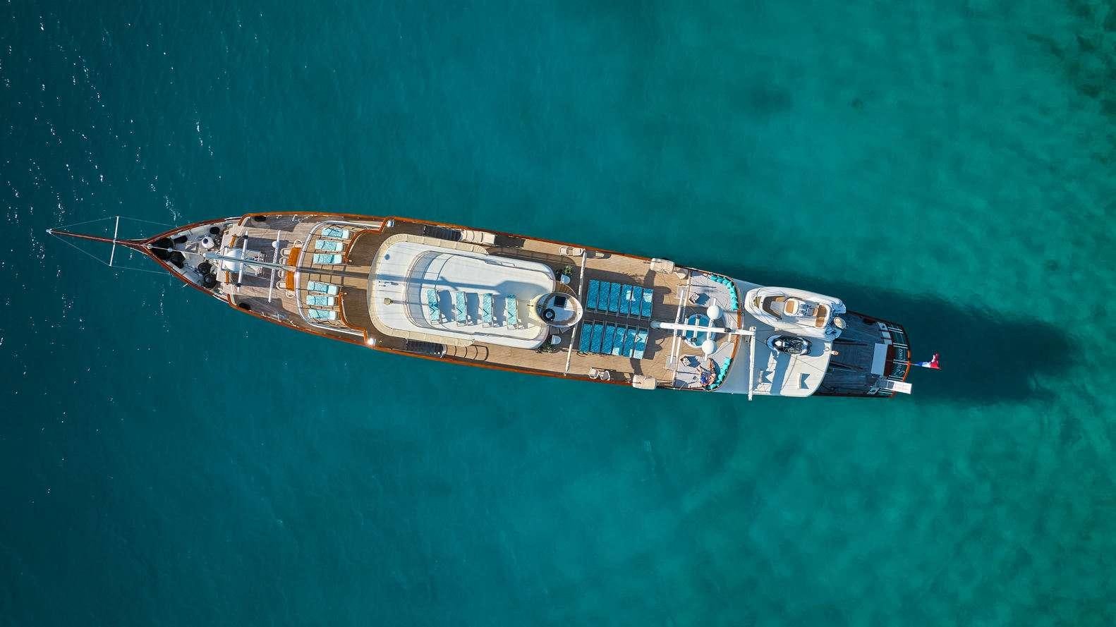 a satellite in outer space aboard CASABLANCA Yacht for Charter