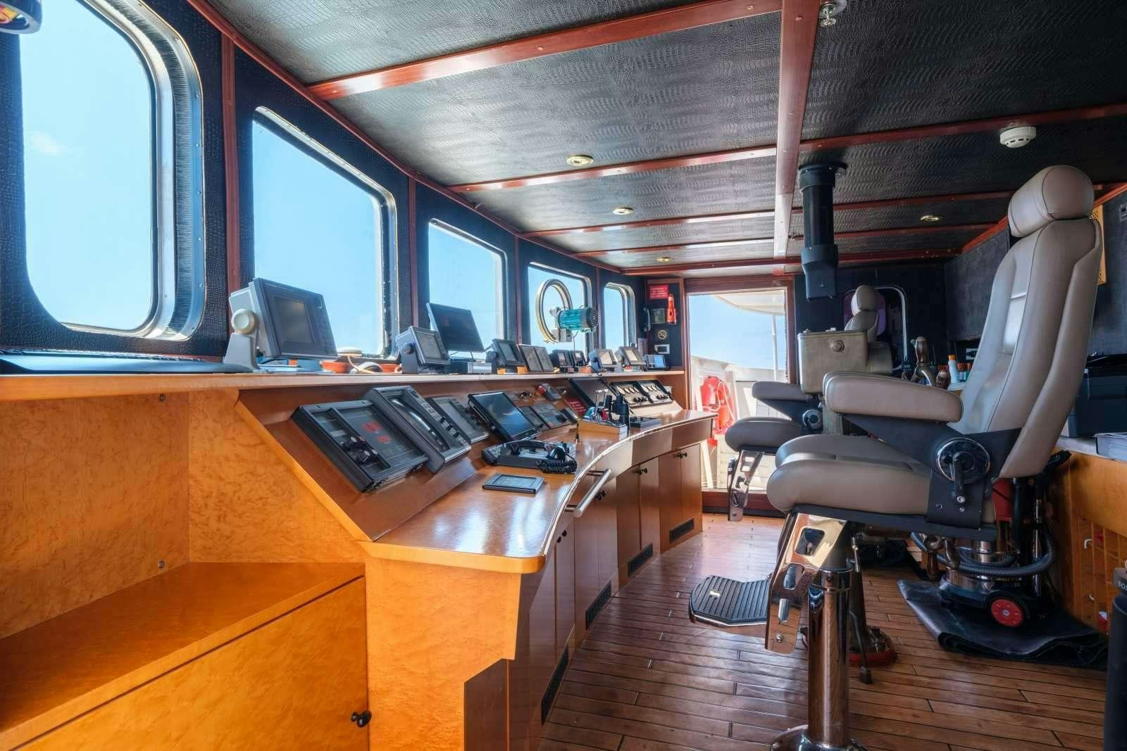 inside of a vehicle aboard HARMONY II Yacht for Charter