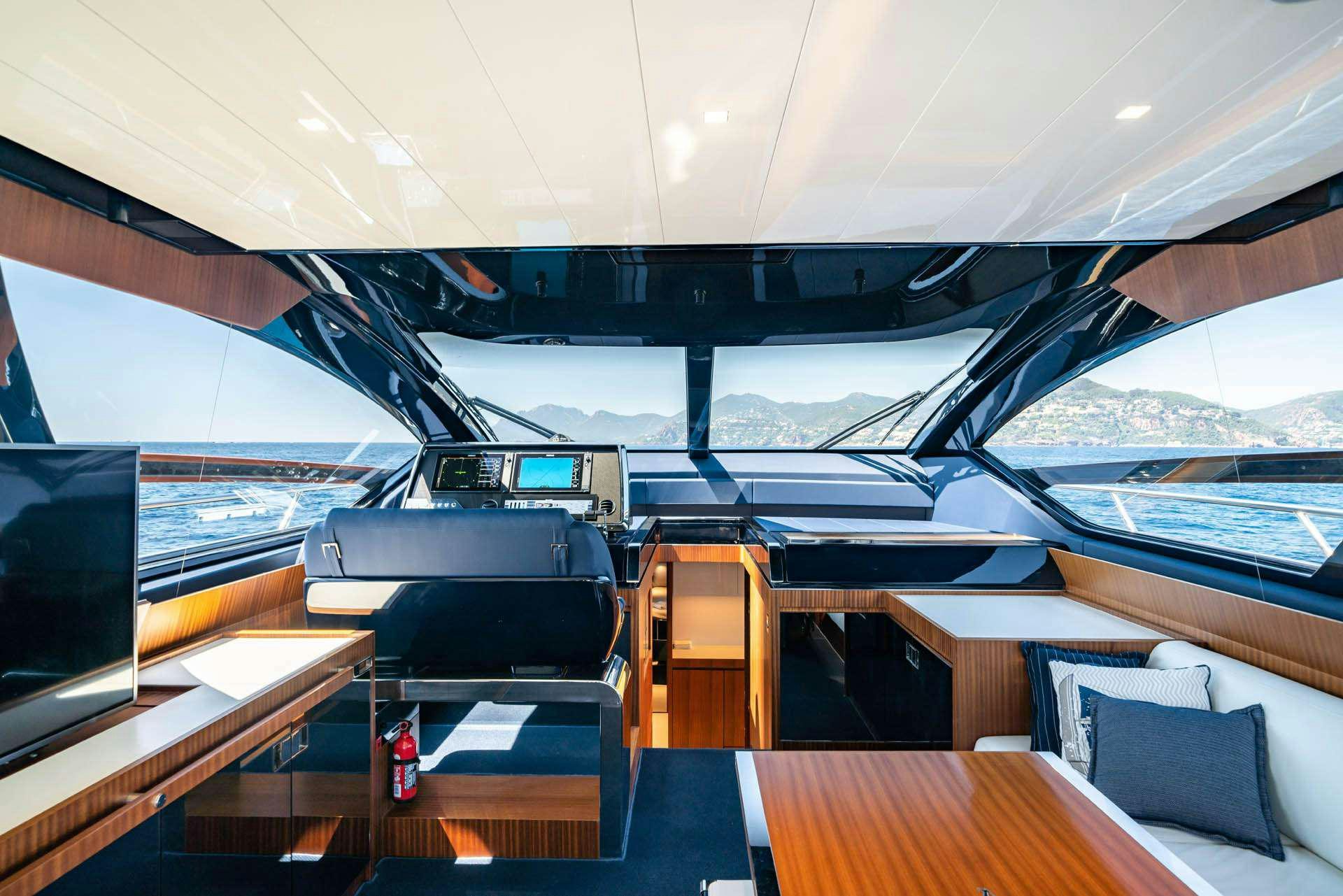 inside of a boat aboard BLUE SHARK Yacht for Charter