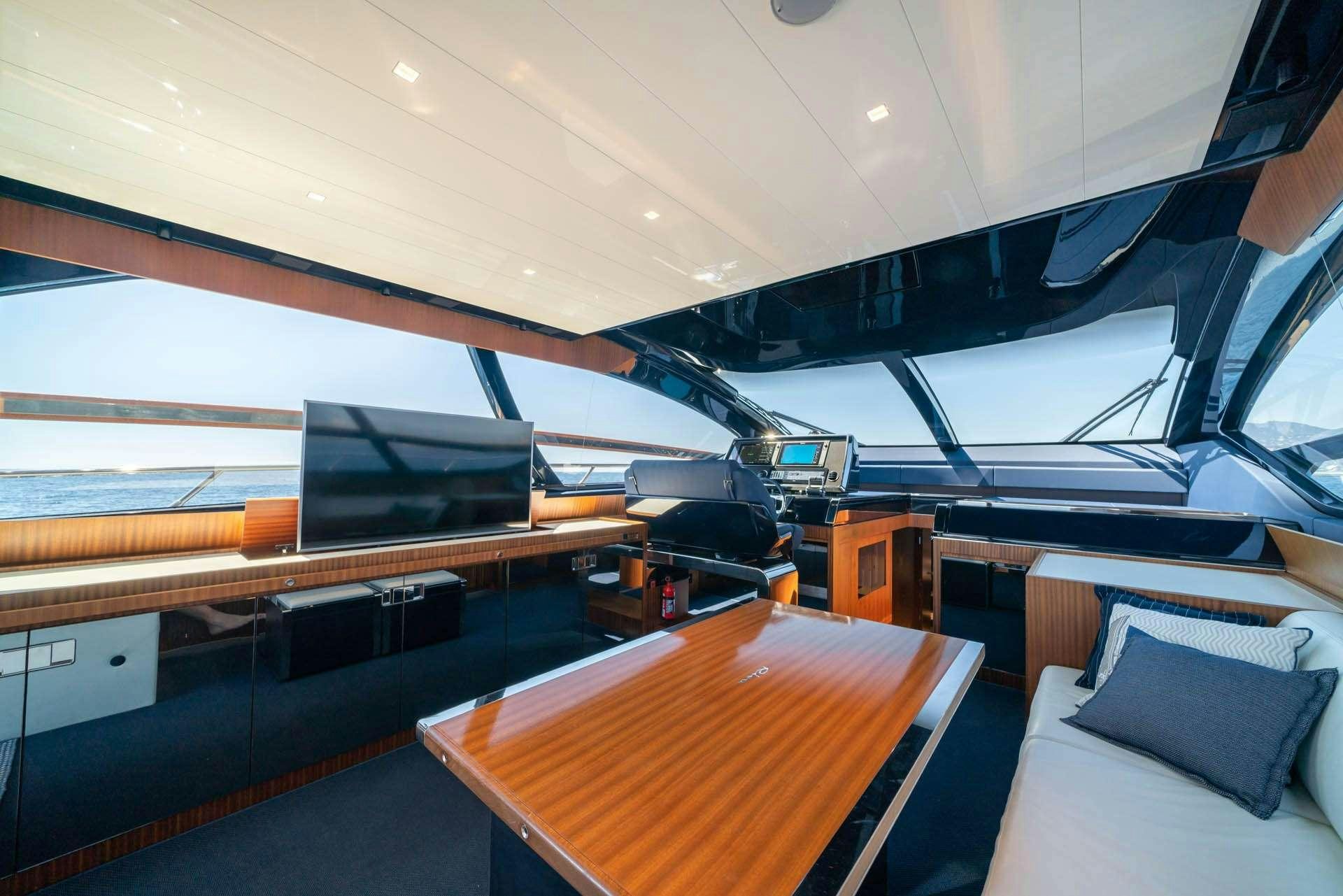 inside of a boat aboard BLUE SHARK Yacht for Charter