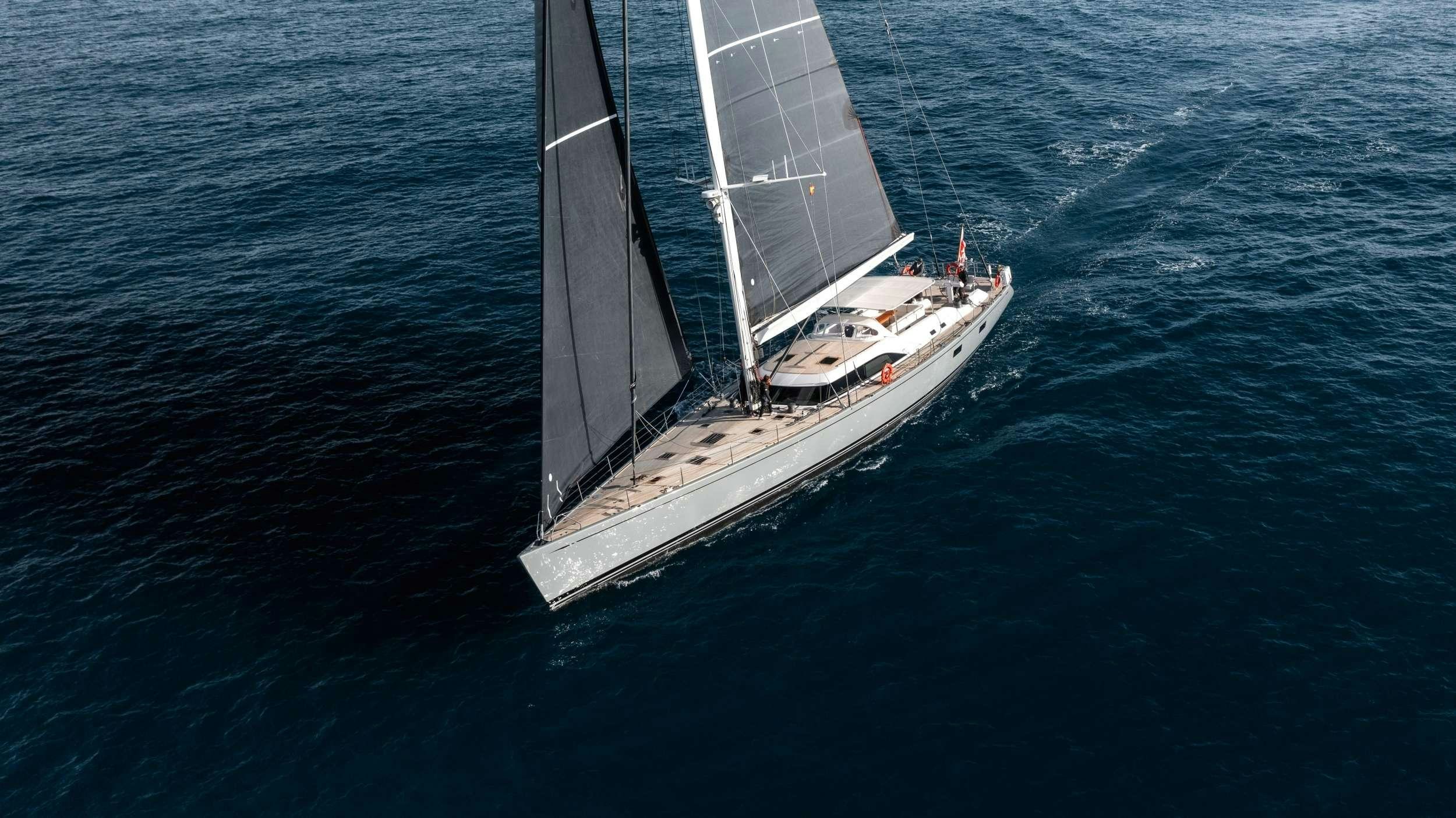 a boat sailing on the sea aboard L HIPPOCAMPE Yacht for Charter