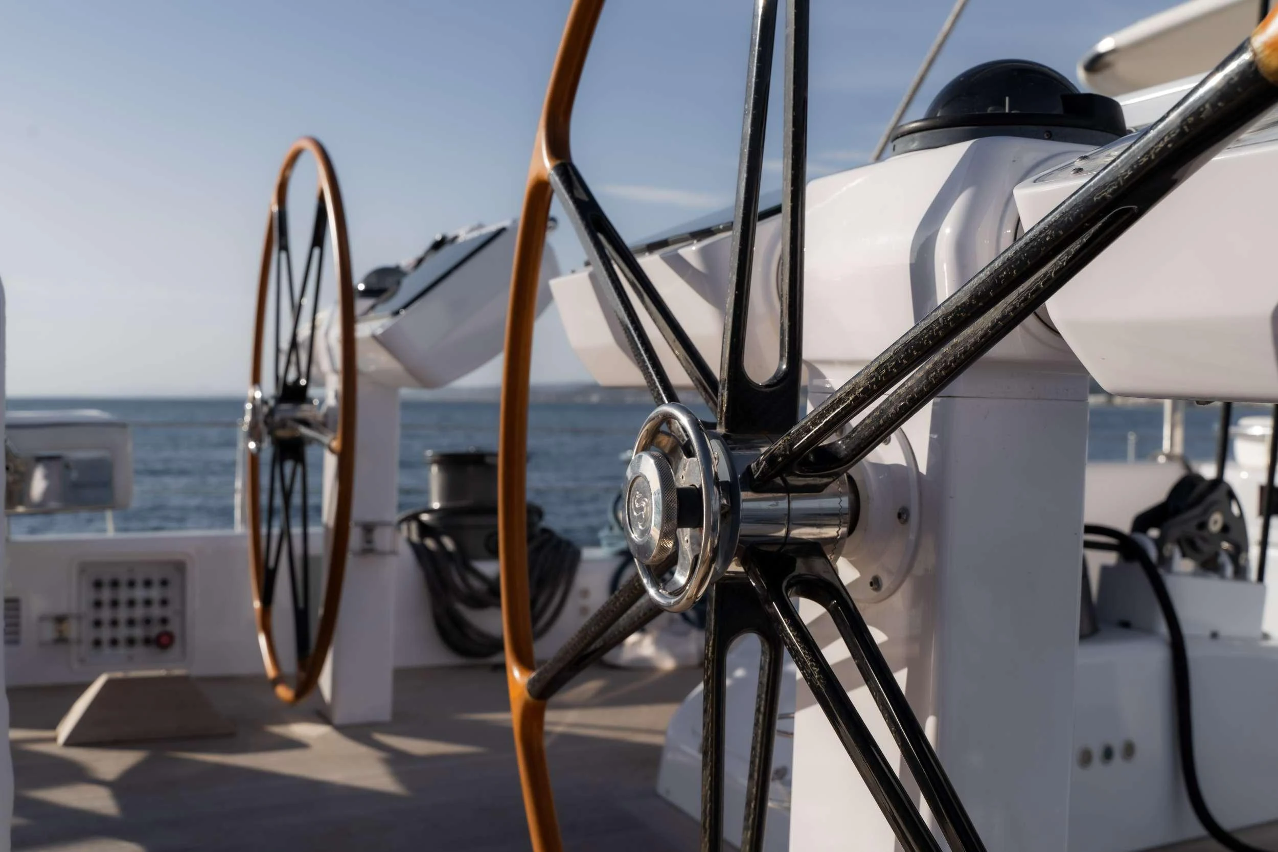 a close-up of a boat aboard VARSOVIE Yacht for Charter
