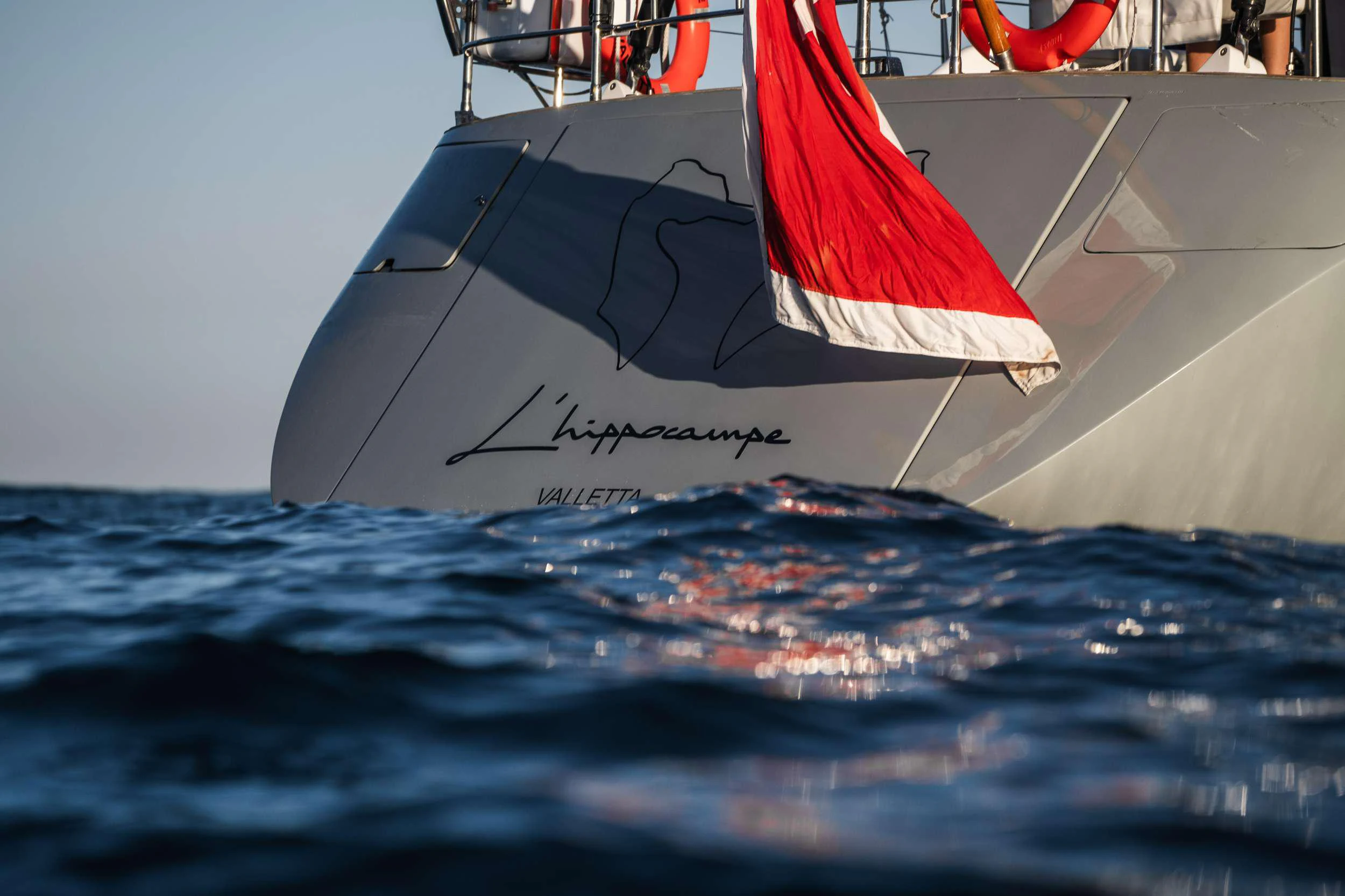 a sailboat in the ocean aboard VARSOVIE Yacht for Charter