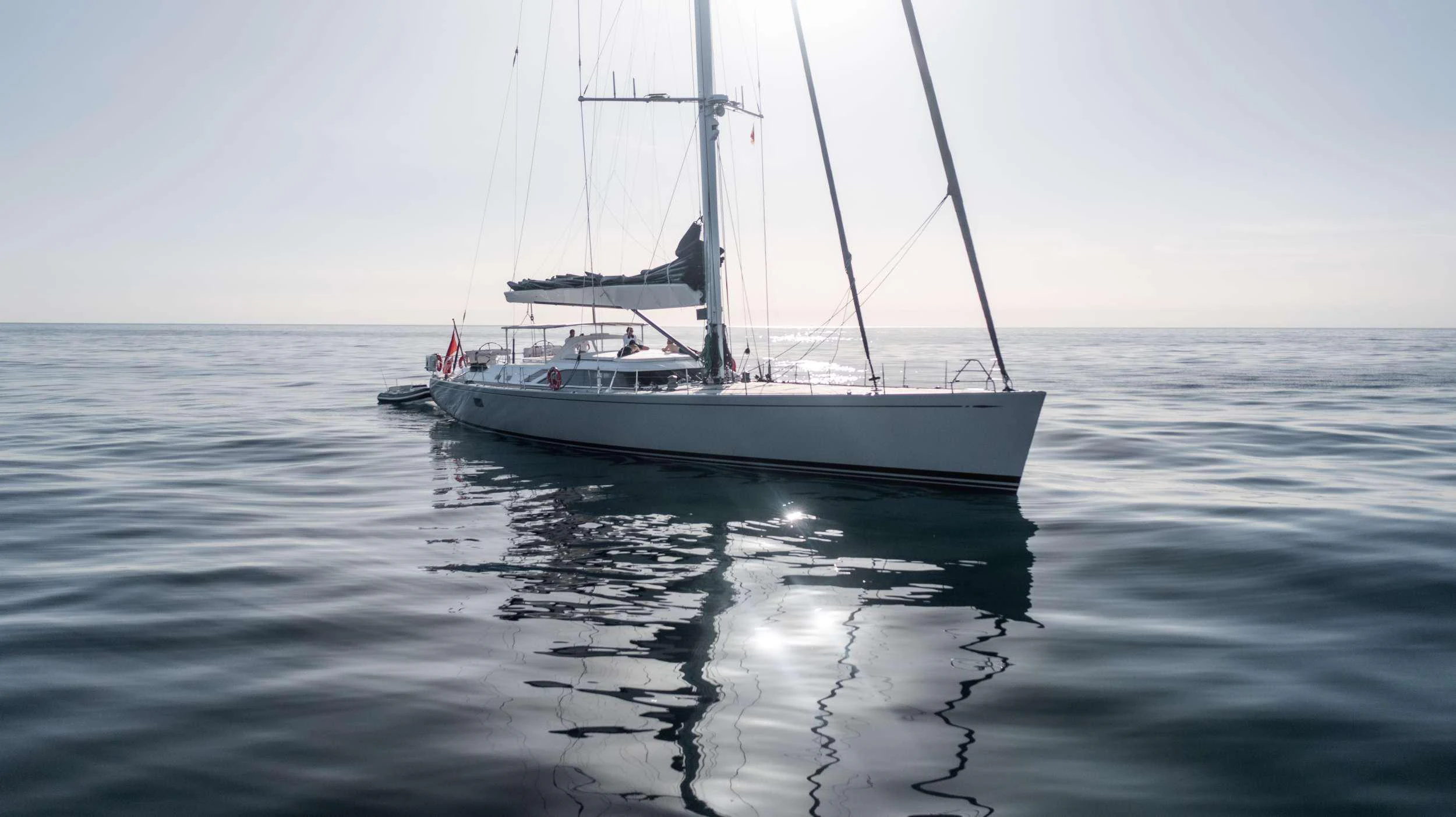 a boat in the water aboard VARSOVIE Yacht for Charter