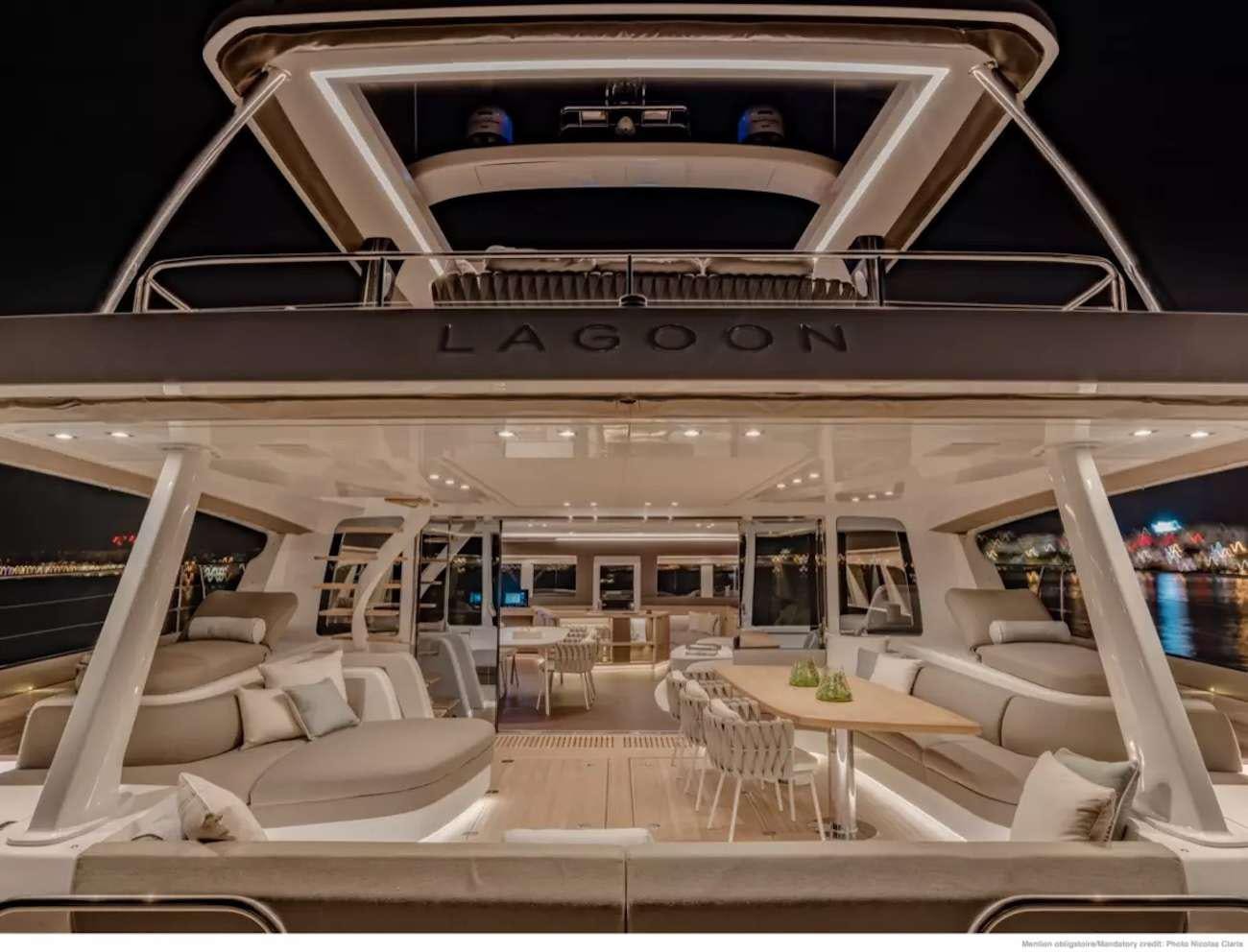 inside of a building aboard SEVENTY8 Yacht for Charter