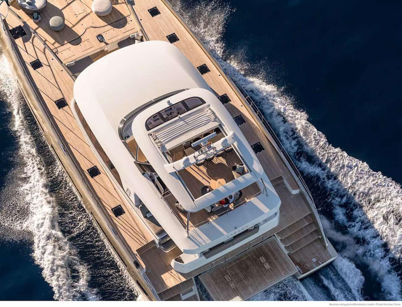 a satellite in space aboard SEVENTY8 Yacht for Charter
