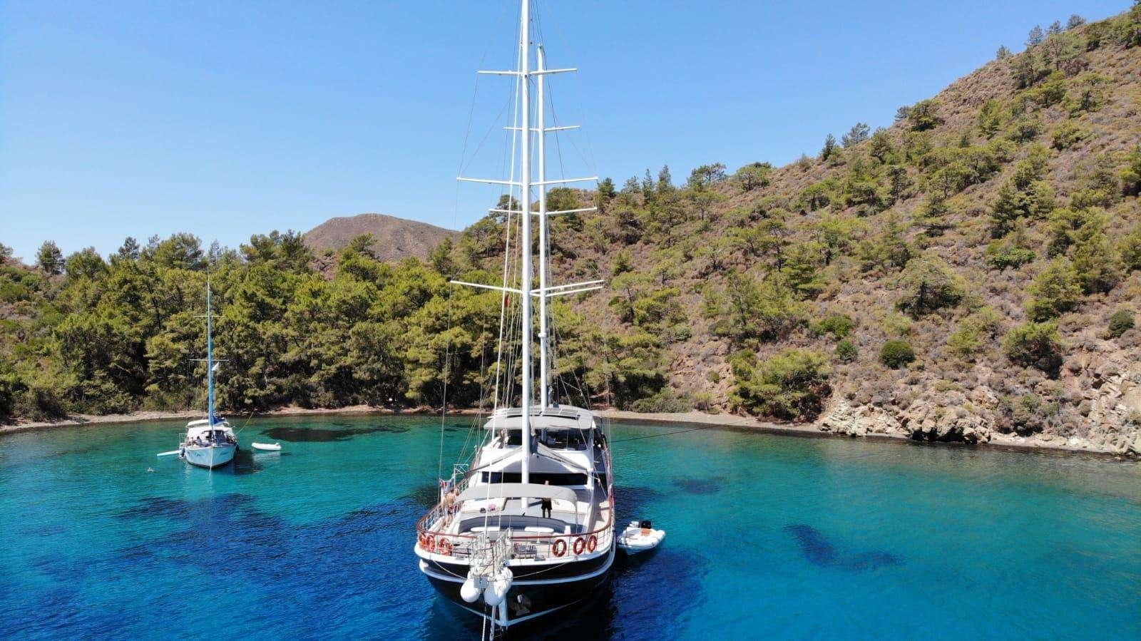 a sailboat on the water aboard LA MIA STELLA Yacht for Charter