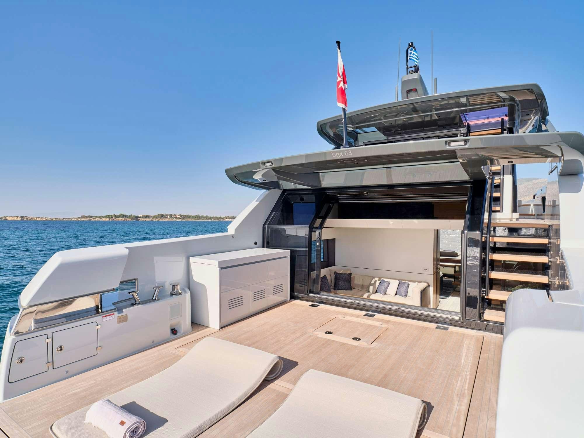 a boat on the water aboard DUCHESS Yacht for Charter