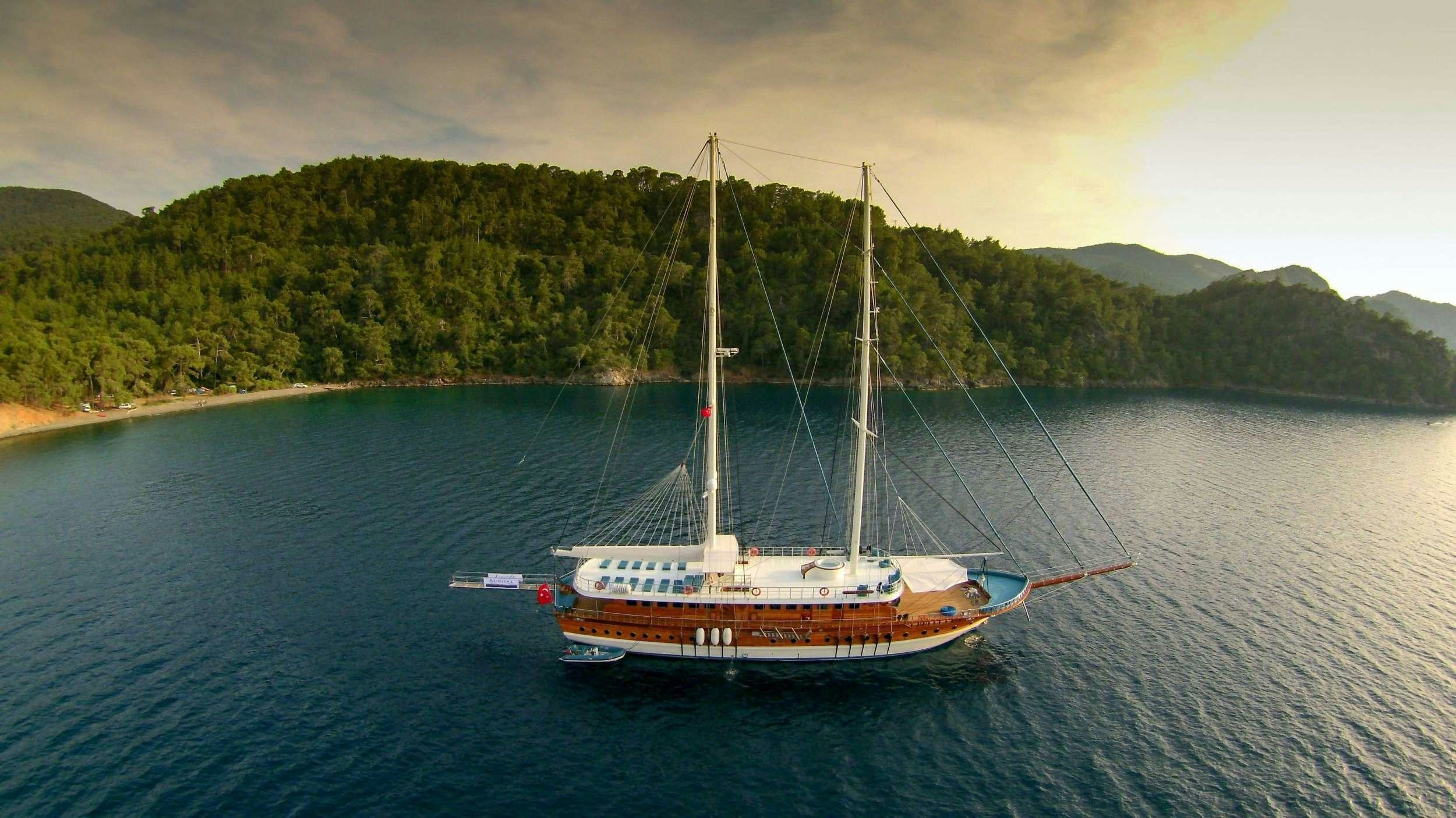 a boat on the water aboard QUEEN ATLANTIS Yacht for Charter