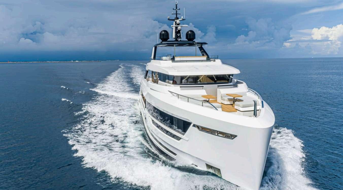 a boat on the water aboard VAYUS Yacht for Charter