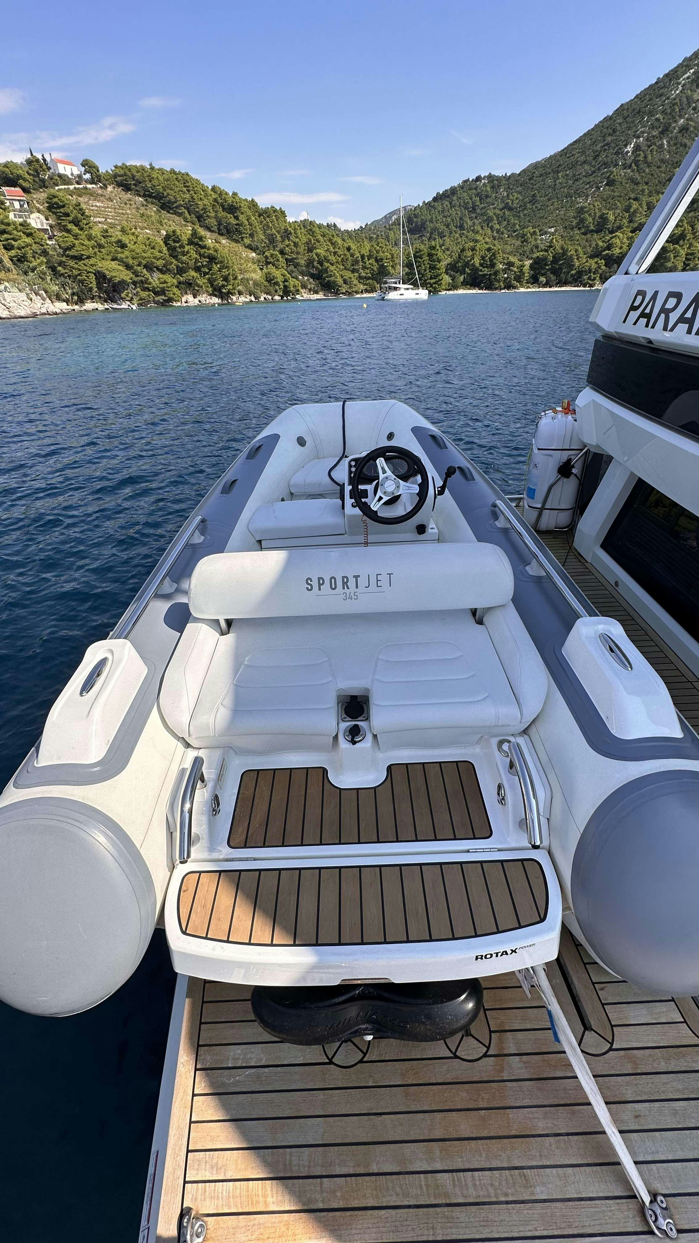 a boat on the water aboard PARADISE Yacht for Charter