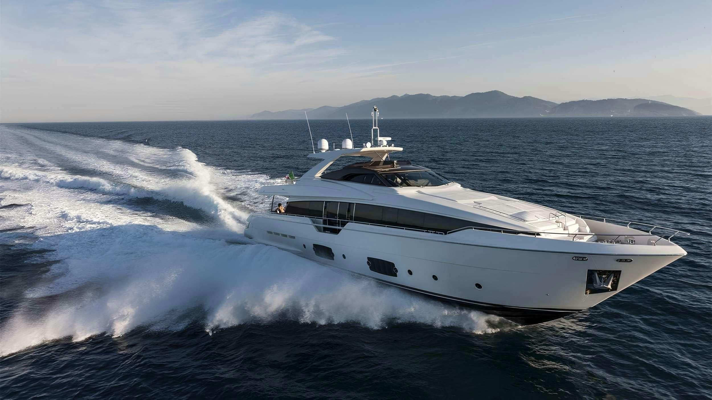 a boat on the water aboard IVA Yacht for Charter