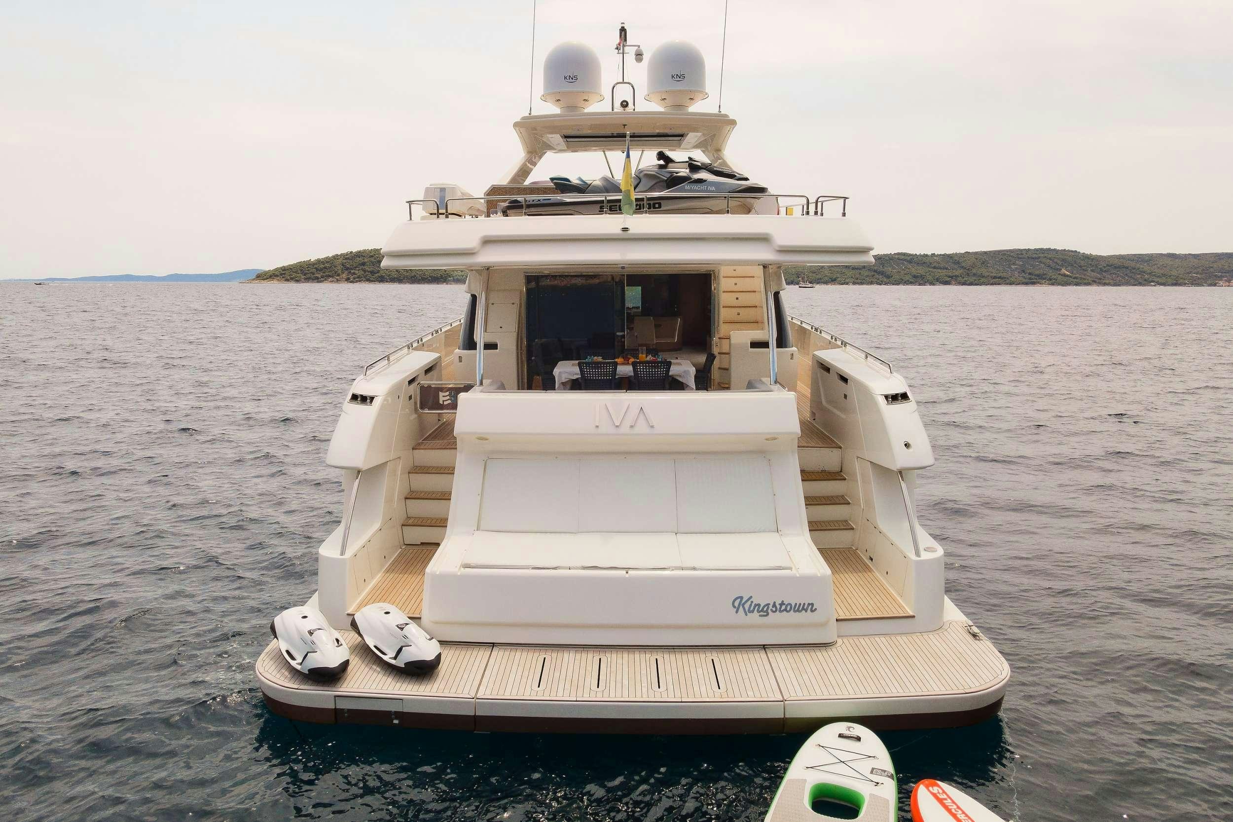 a boat on the water aboard IVA Yacht for Charter