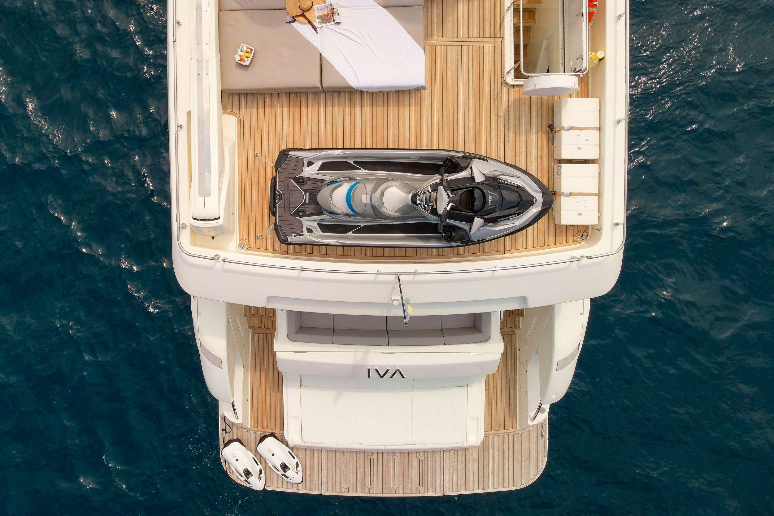 a boat on the water aboard IVA Yacht for Charter