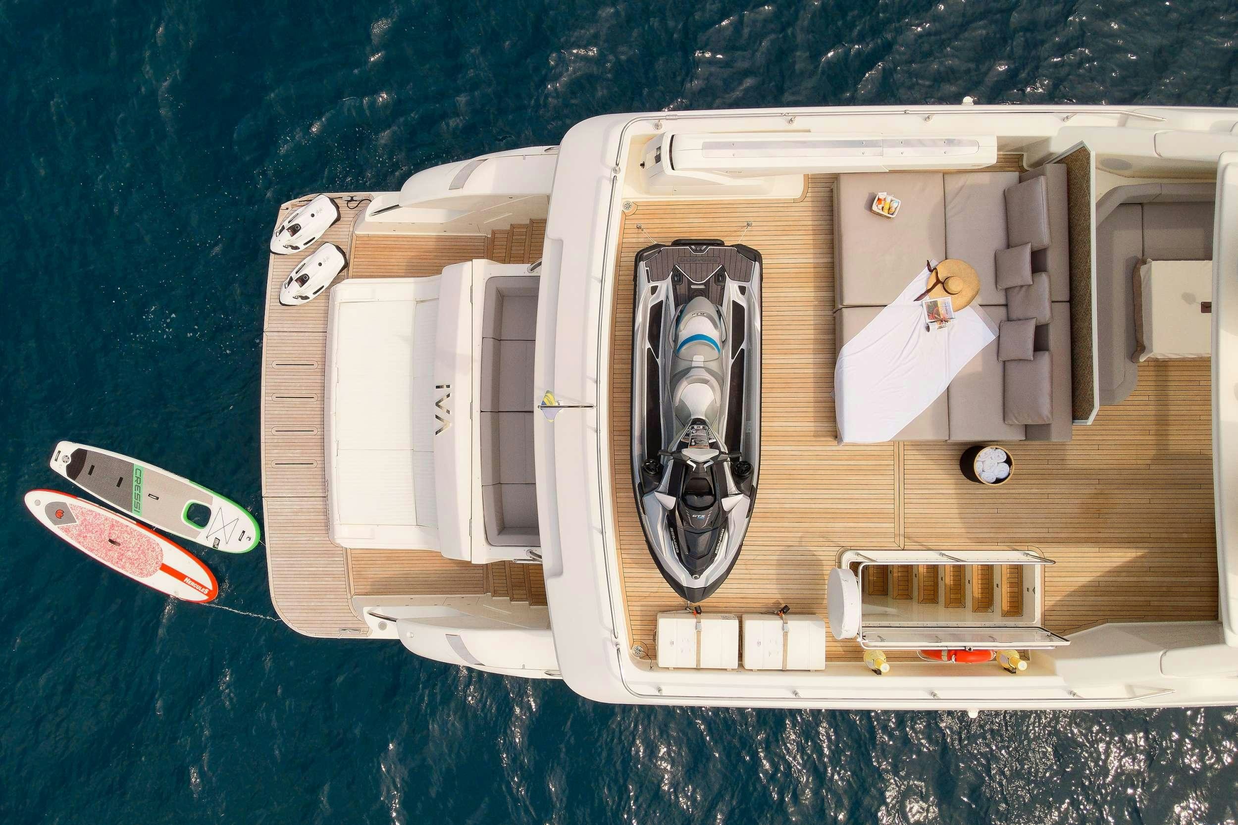 a model of a space ship aboard IVA Yacht for Charter