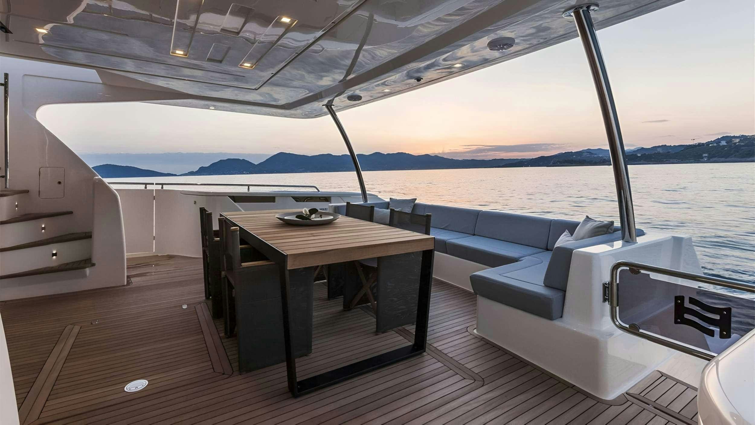 a boat on the water aboard IVA Yacht for Charter