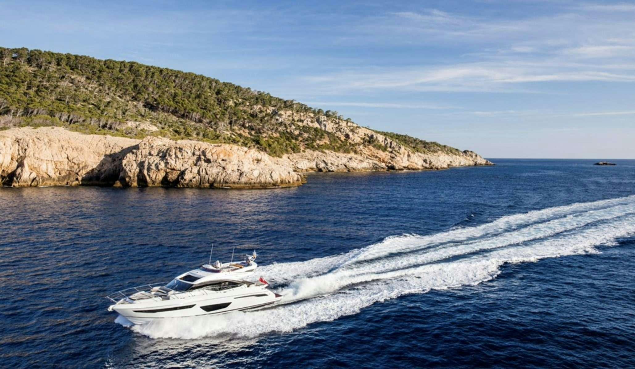 a boat on the water aboard FAR & AWAY Yacht for Charter