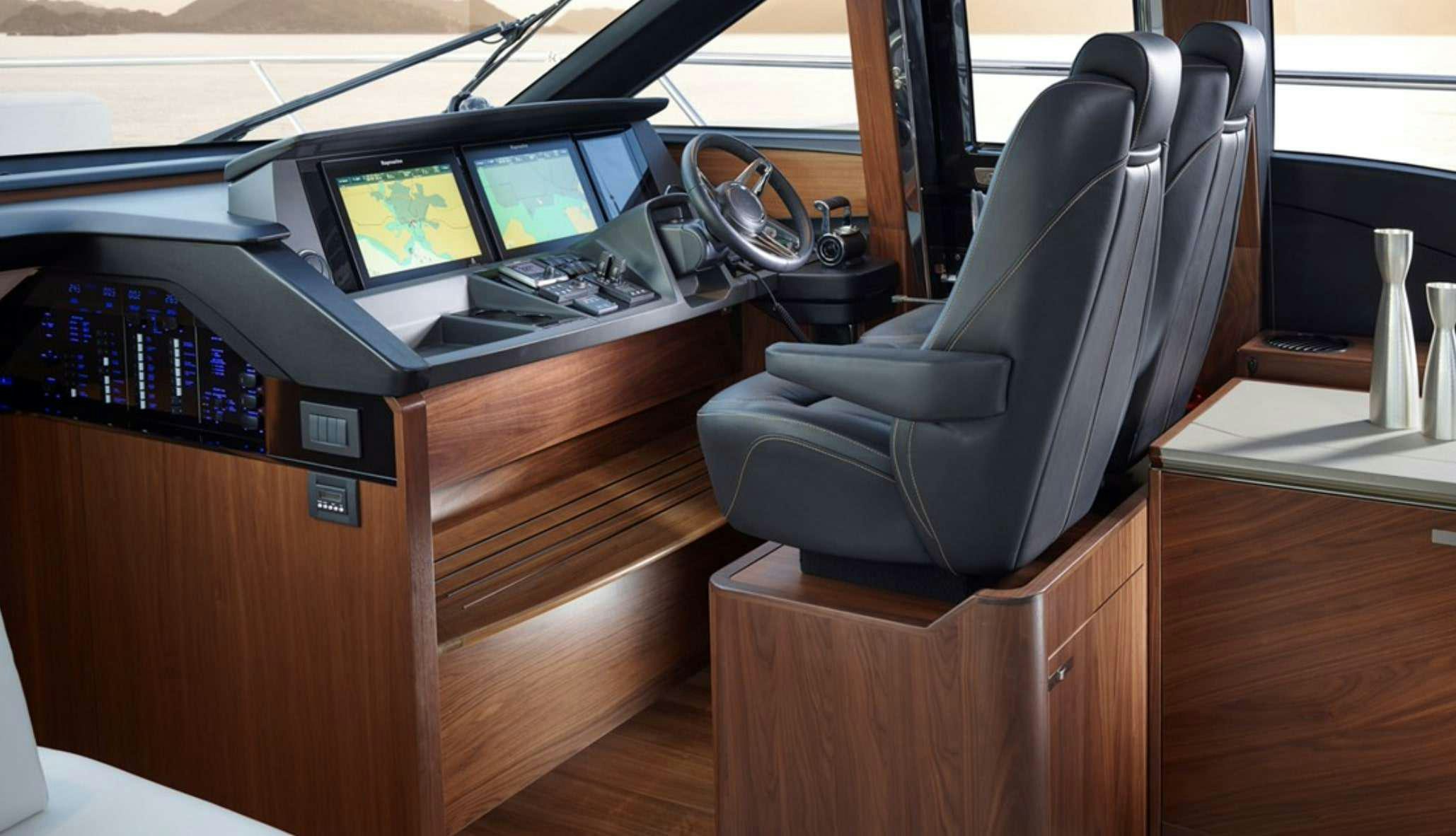 a chair in a room aboard FAR & AWAY Yacht for Charter