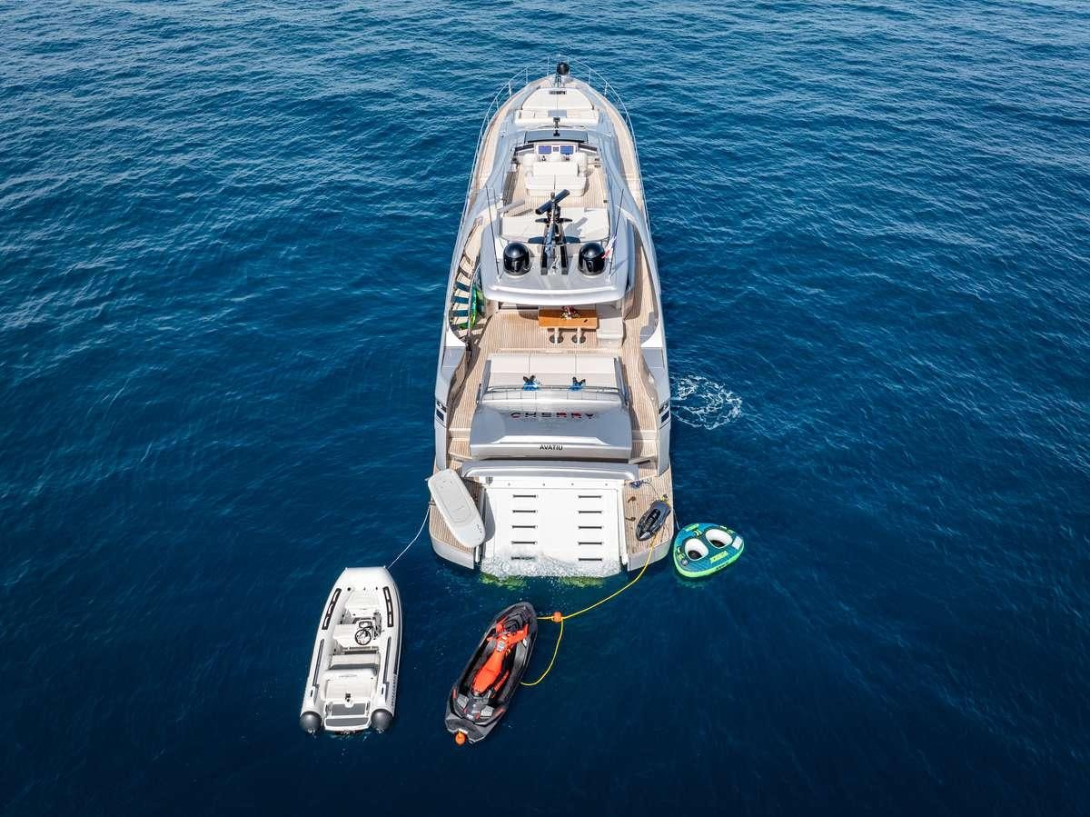 a high angle view of a ship aboard CHERRY Yacht for Charter