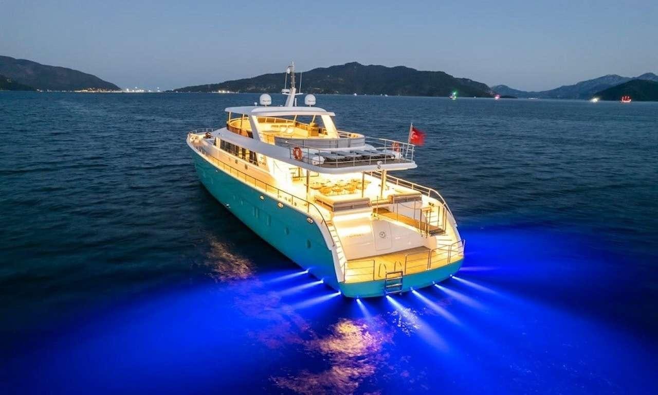 a boat on the water aboard DEEP WATER Yacht for Charter