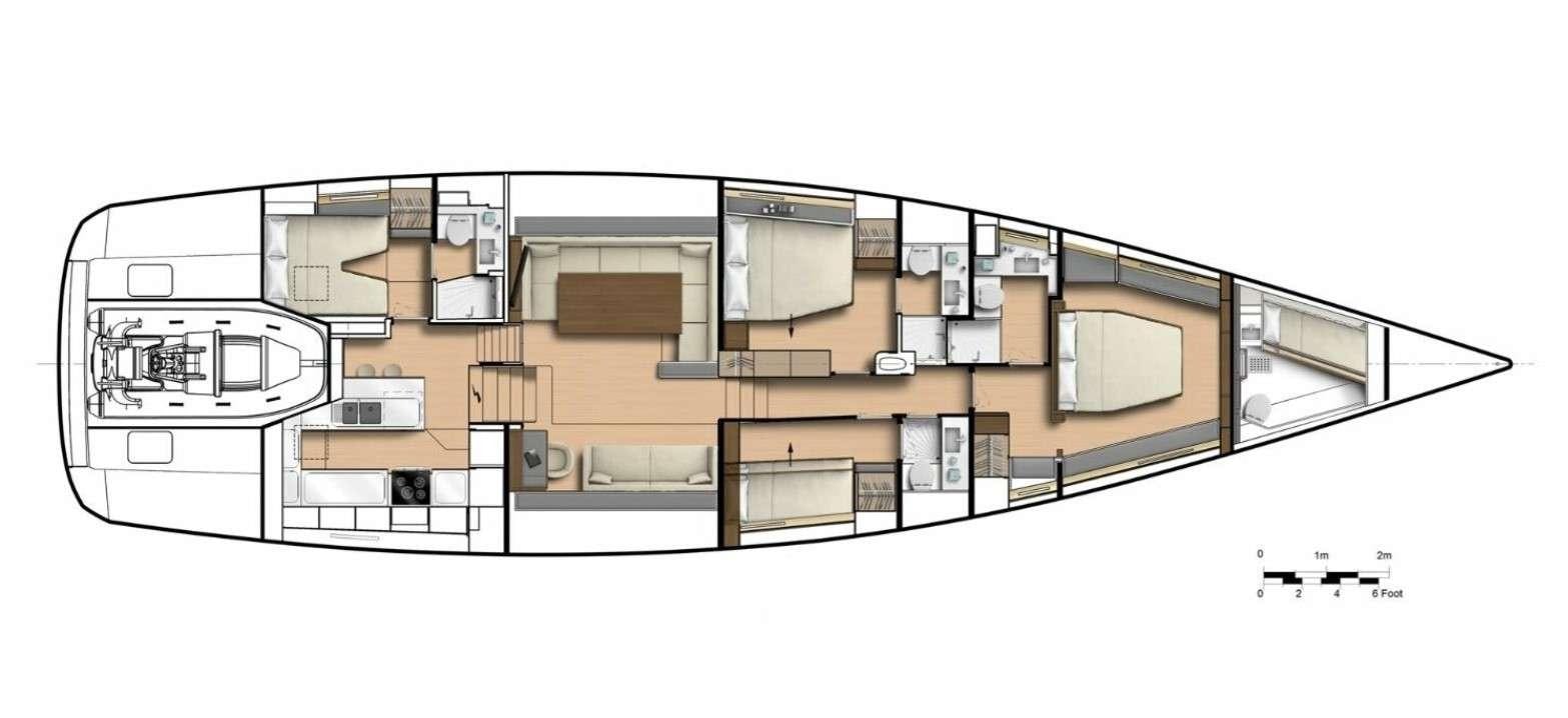 diagram aboard BUBBLES Yacht for Charter