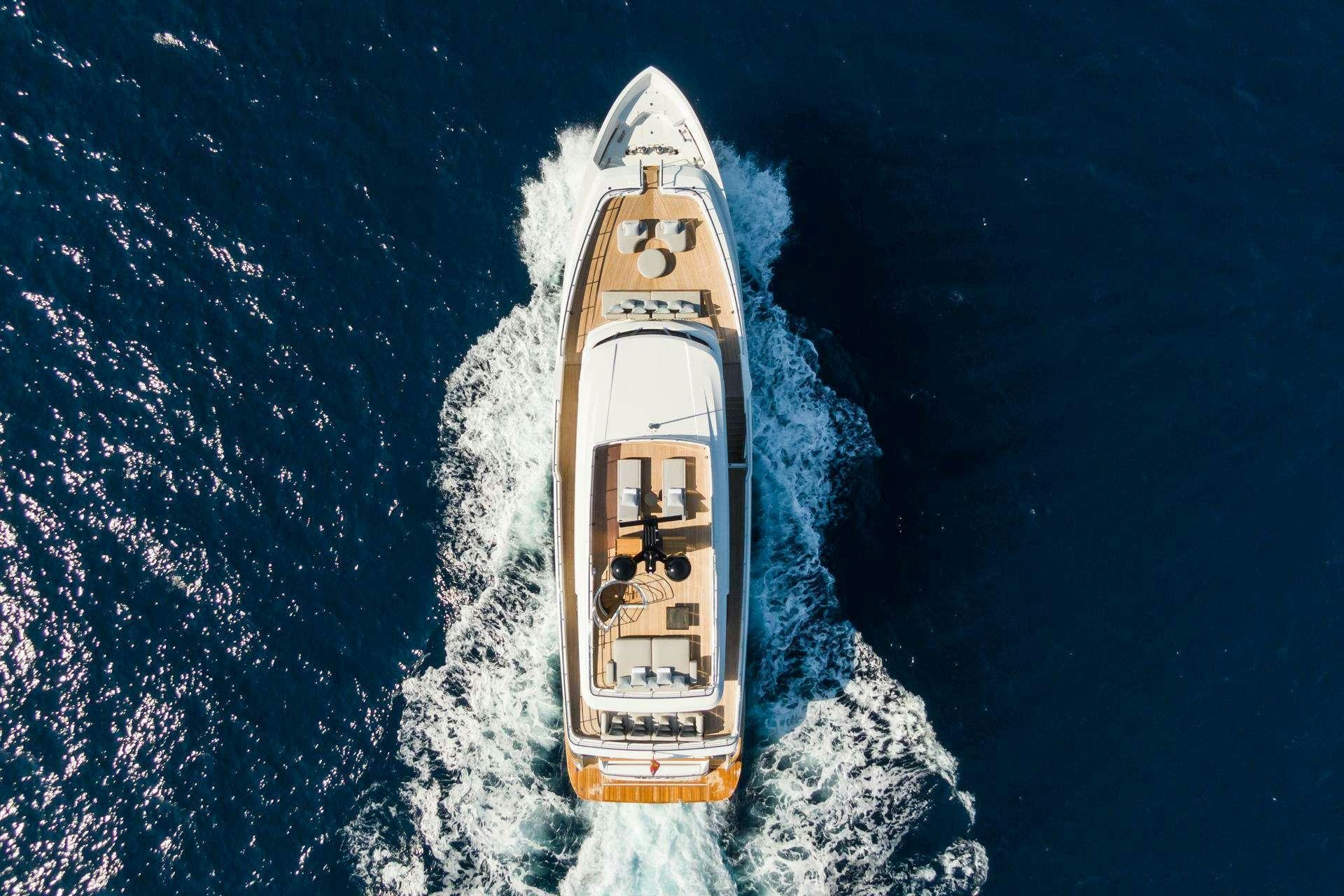 a rocket taking off from the ocean aboard MRS L Yacht for Charter