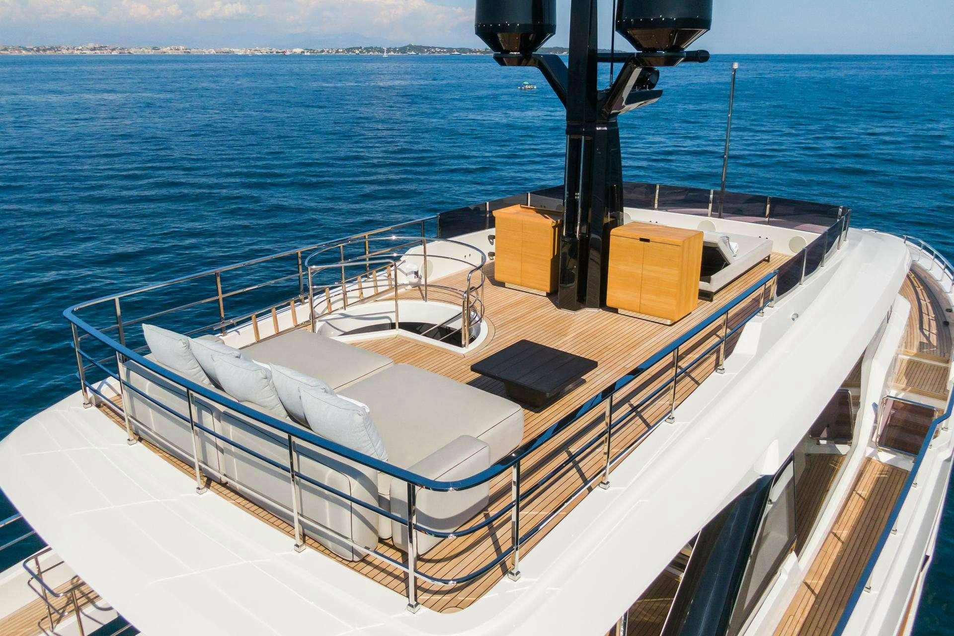a boat on the water aboard MRS L Yacht for Charter