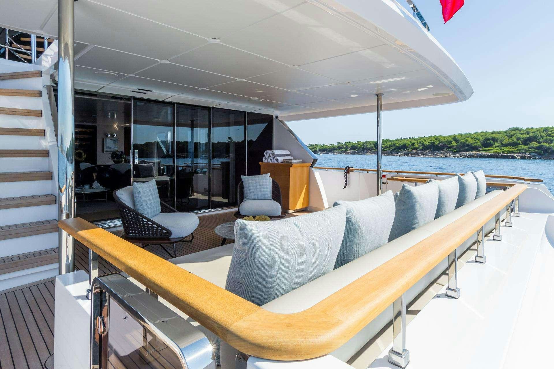 a boat on the water aboard MRS L Yacht for Charter