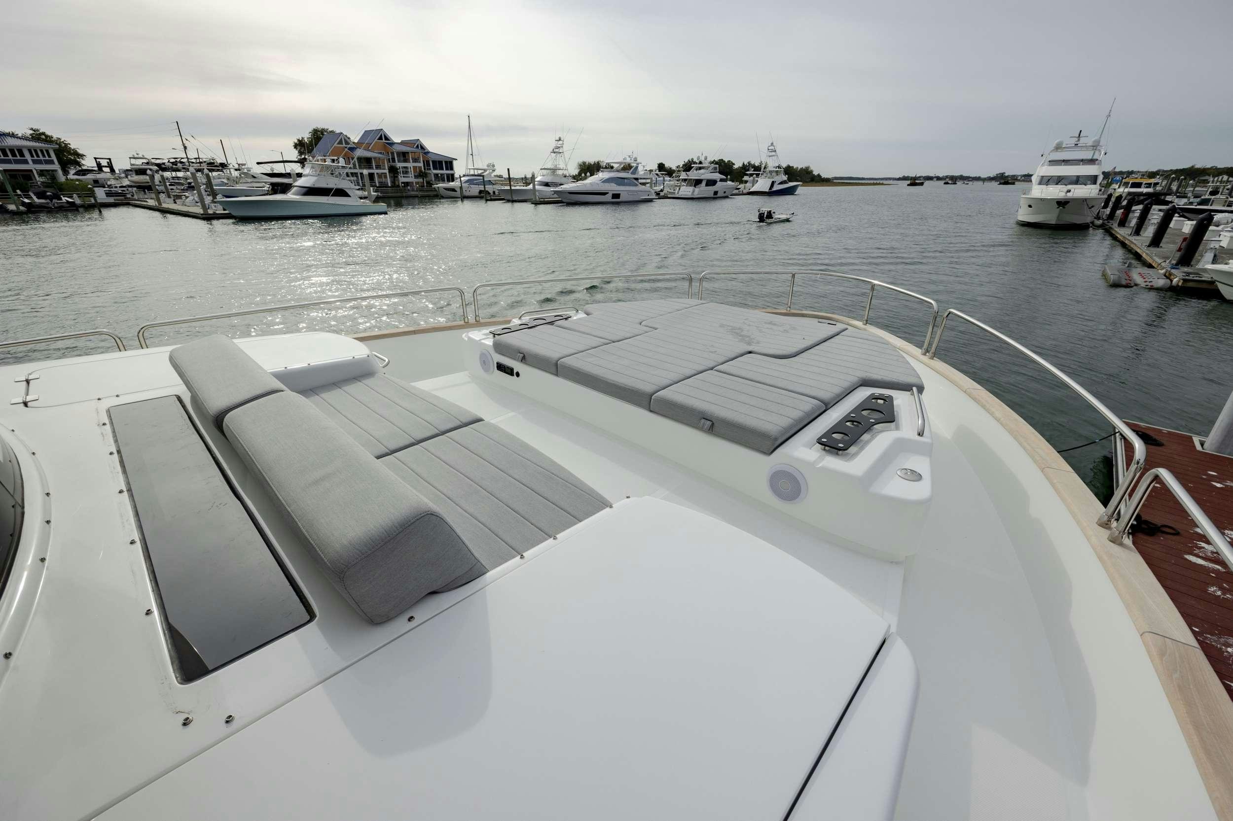 a boat in the water aboard OBRIGADA Yacht for Charter