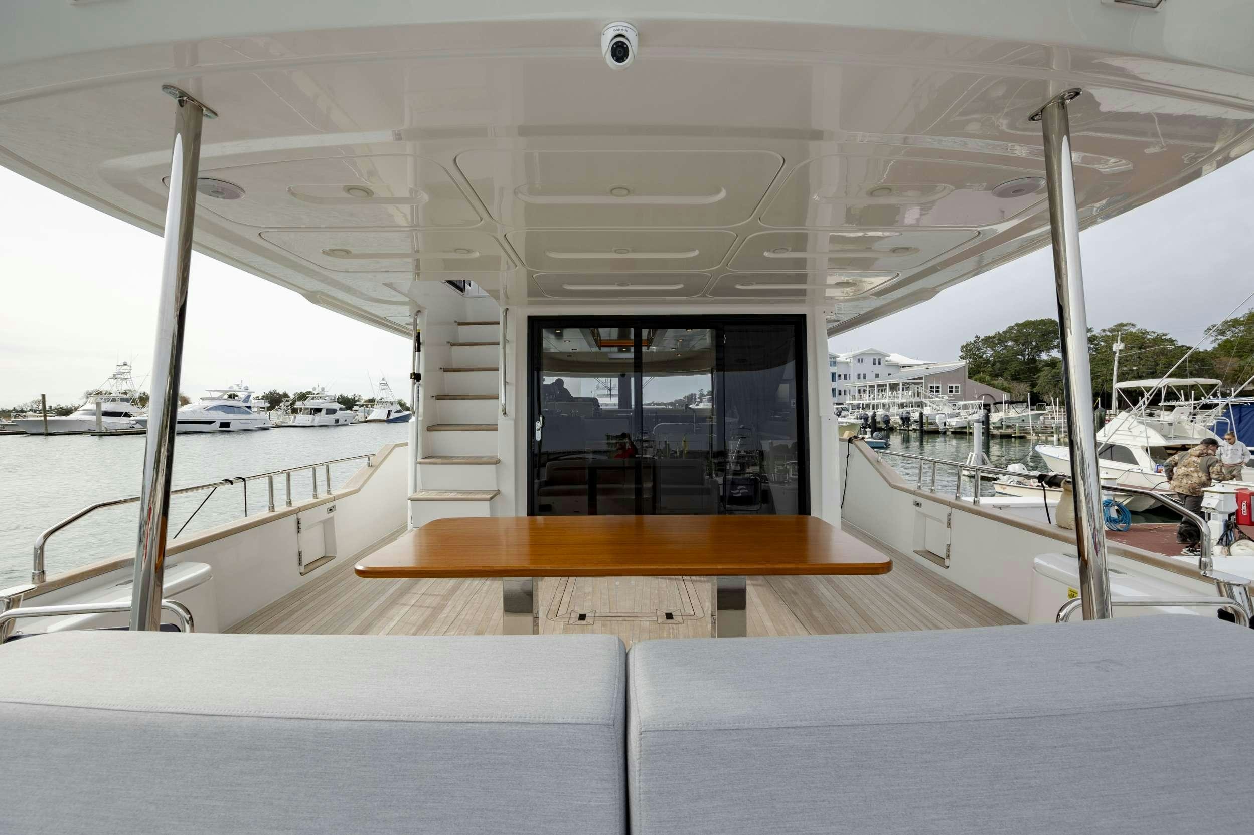 a boat on the water aboard OBRIGADA Yacht for Charter