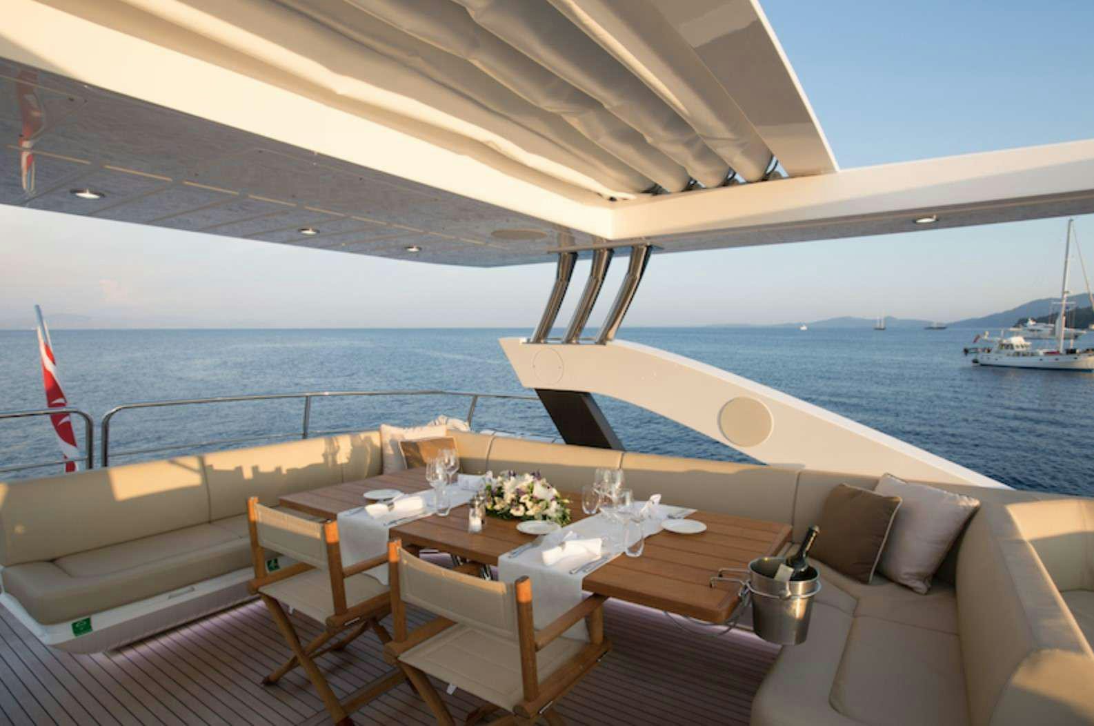 a boat on the water aboard FINEZZA Yacht for Charter