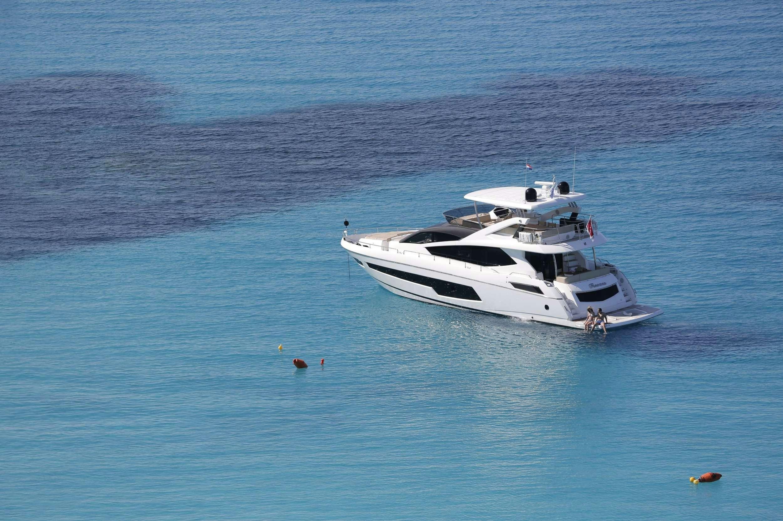 a boat in the water aboard FINEZZA Yacht for Charter