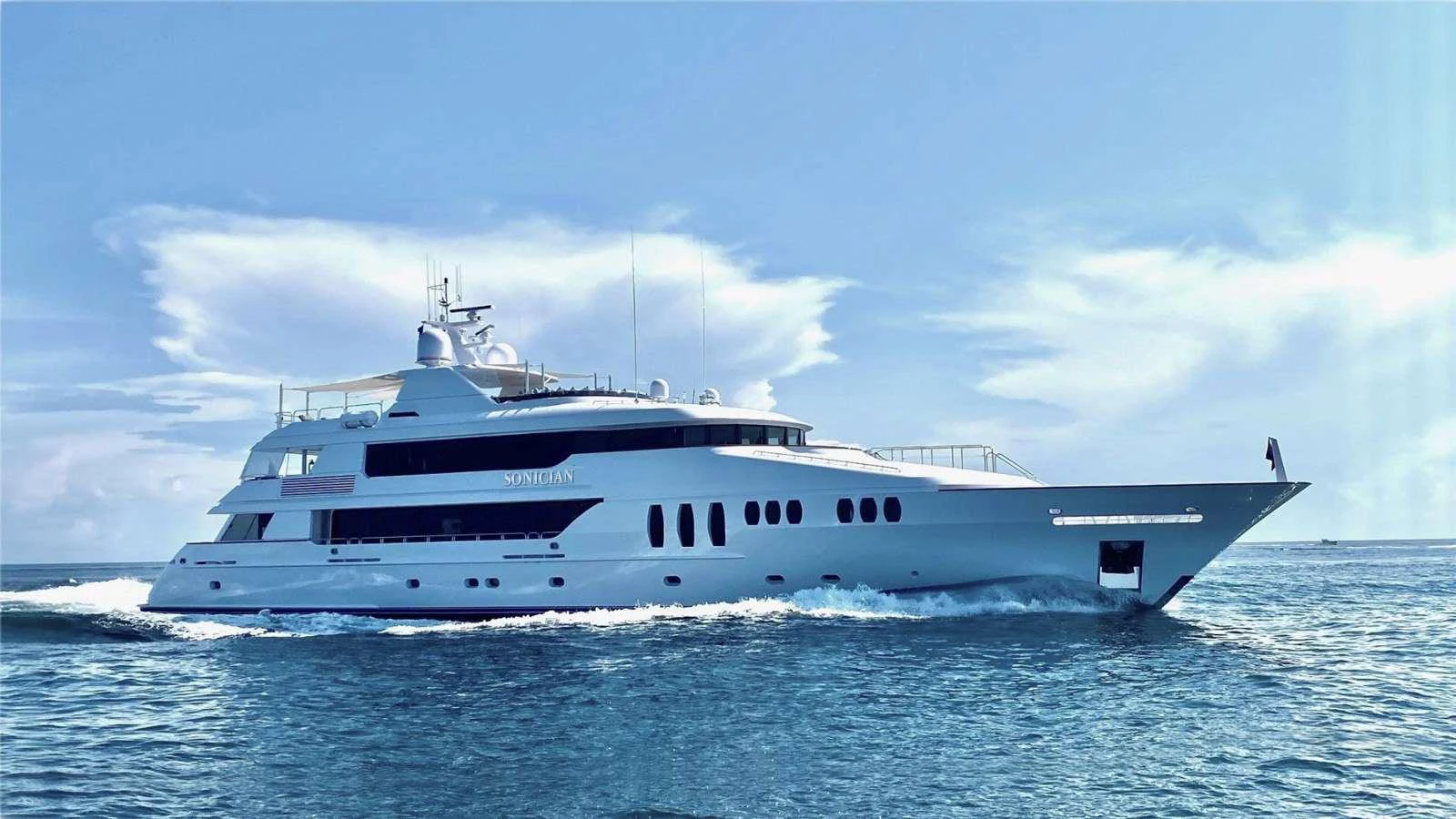 a large white ship aboard BOUCHON Yacht for Charter