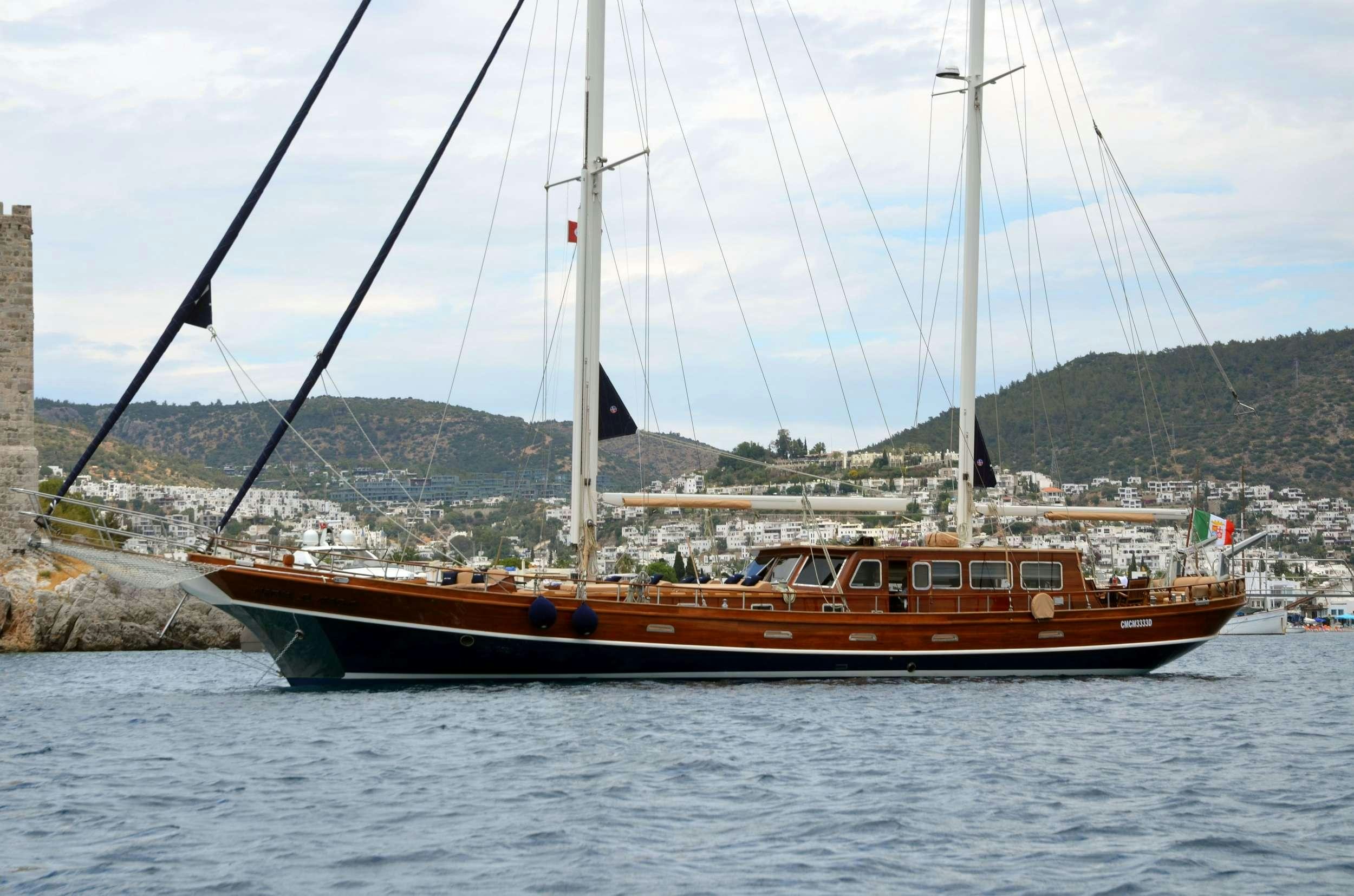 a boat on the water aboard MAR E MAR Yacht for Charter