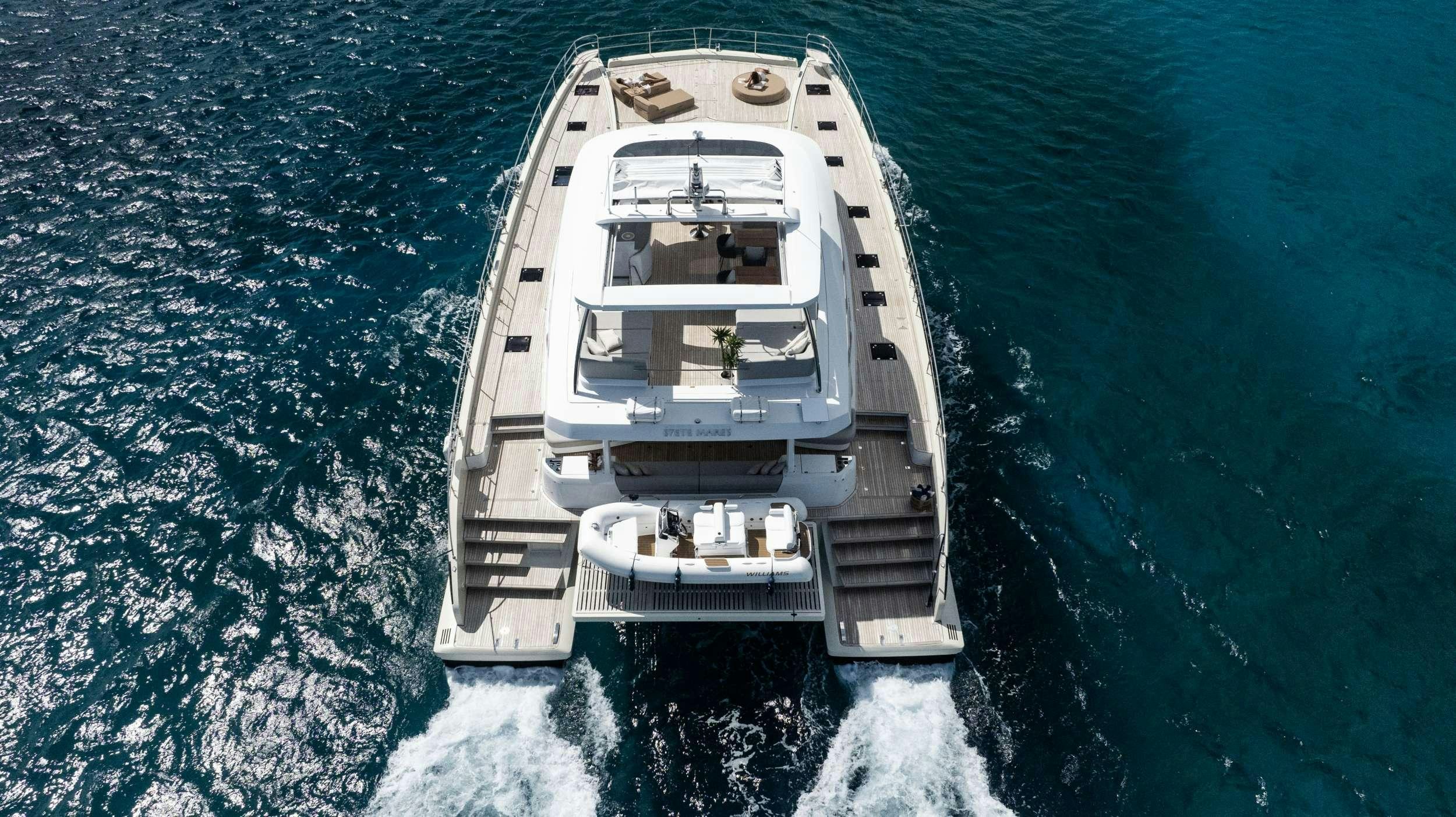 a ship in the water aboard SIETE MARES Yacht for Charter