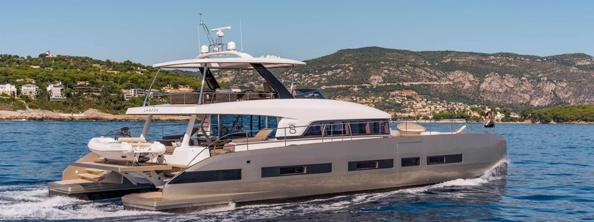 a boat on the water aboard SIETE MARES Yacht for Charter