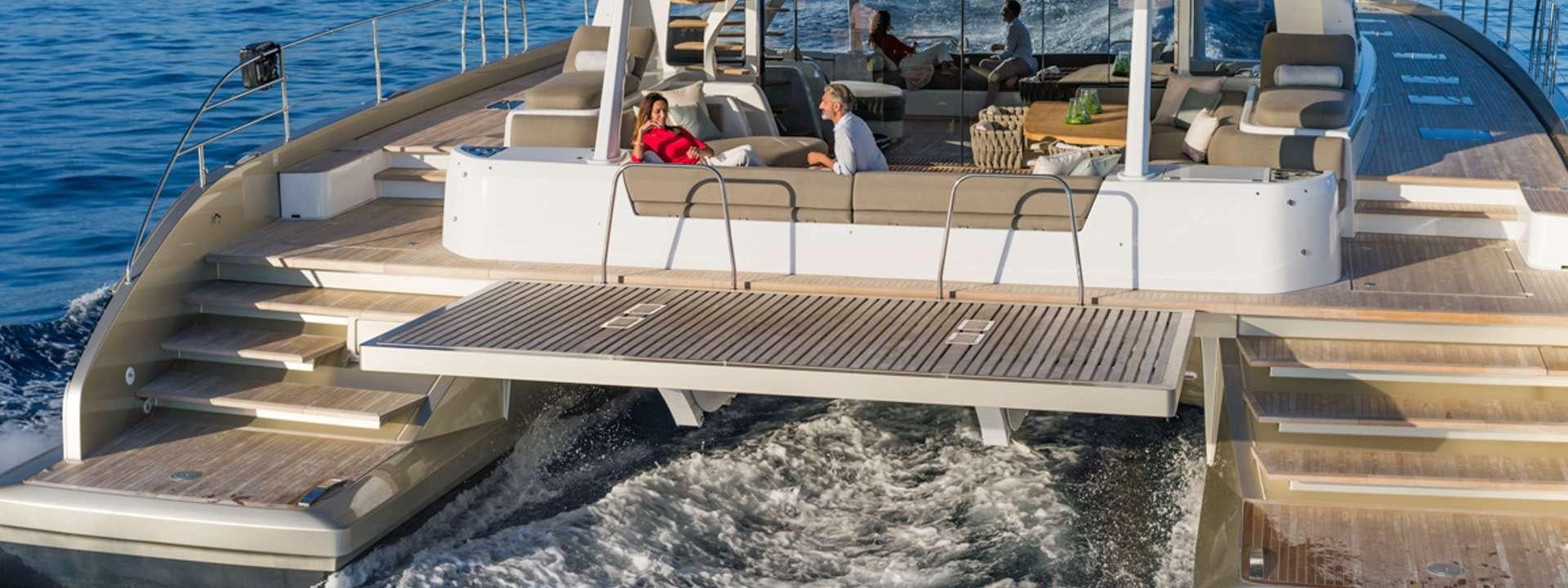 a boat on the water aboard SIETE MARES Yacht for Charter