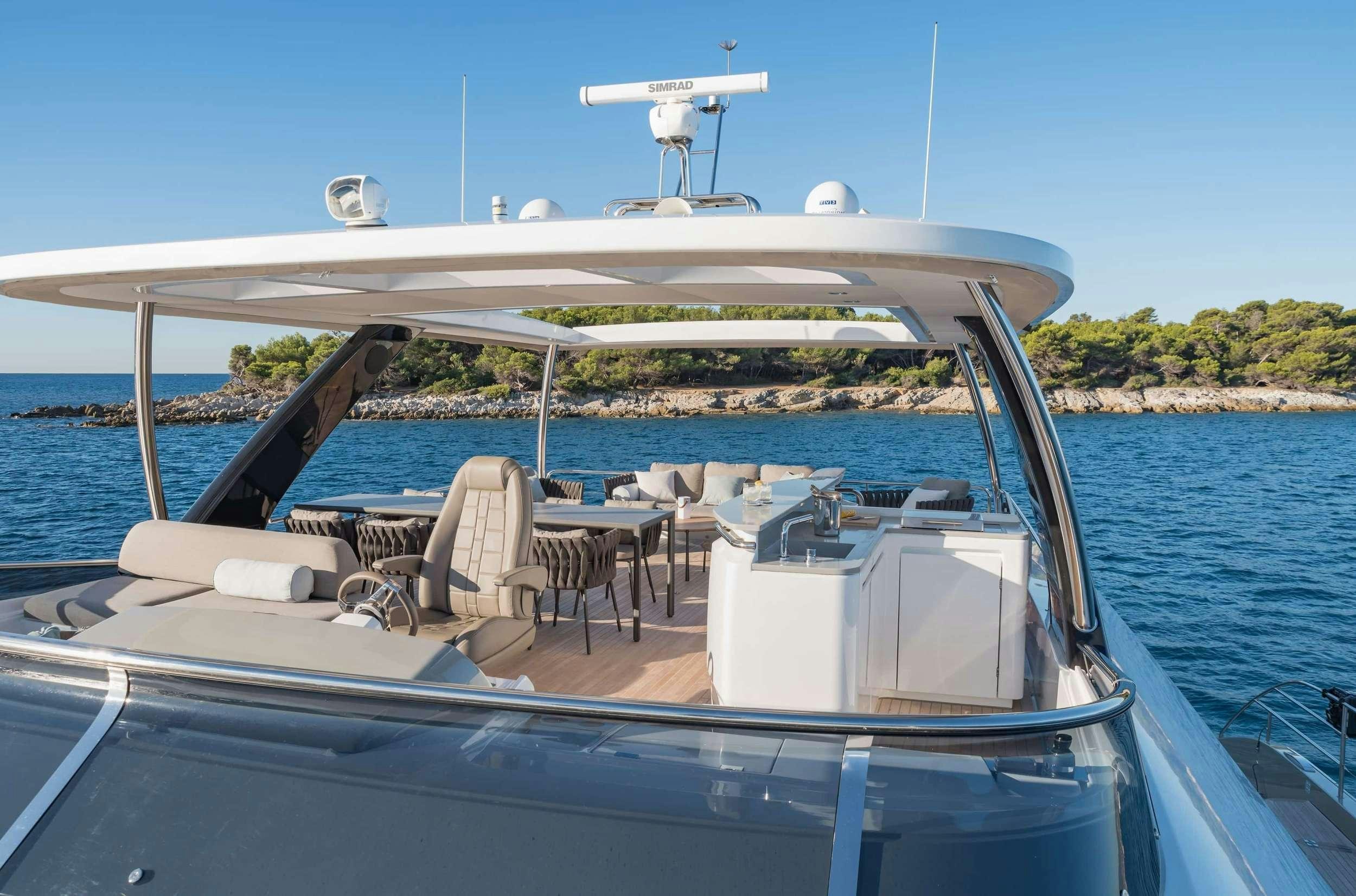 a boat on the water aboard SIETE MARES Yacht for Charter